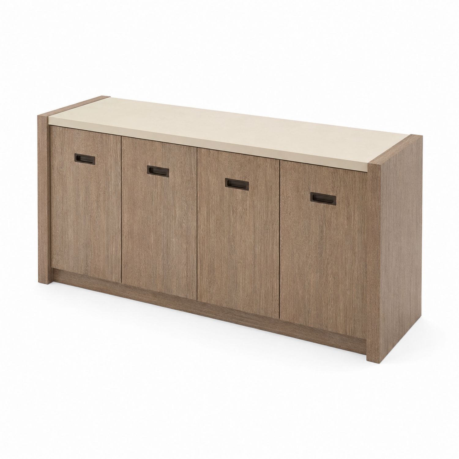 Buffet en bois de chêne et stratifié 4 portes 180x45x80 cm