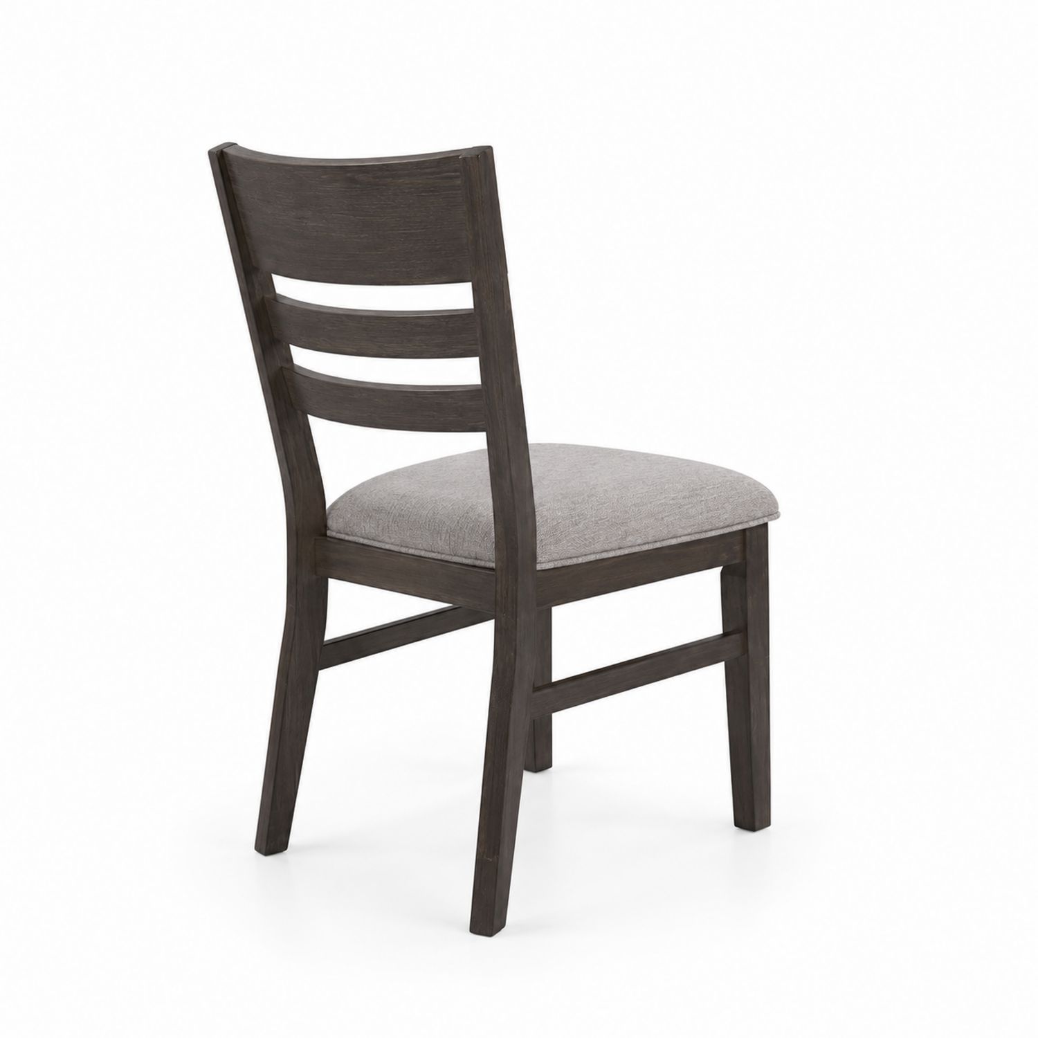 Chaise en bois avec assise en tissu polyester gris