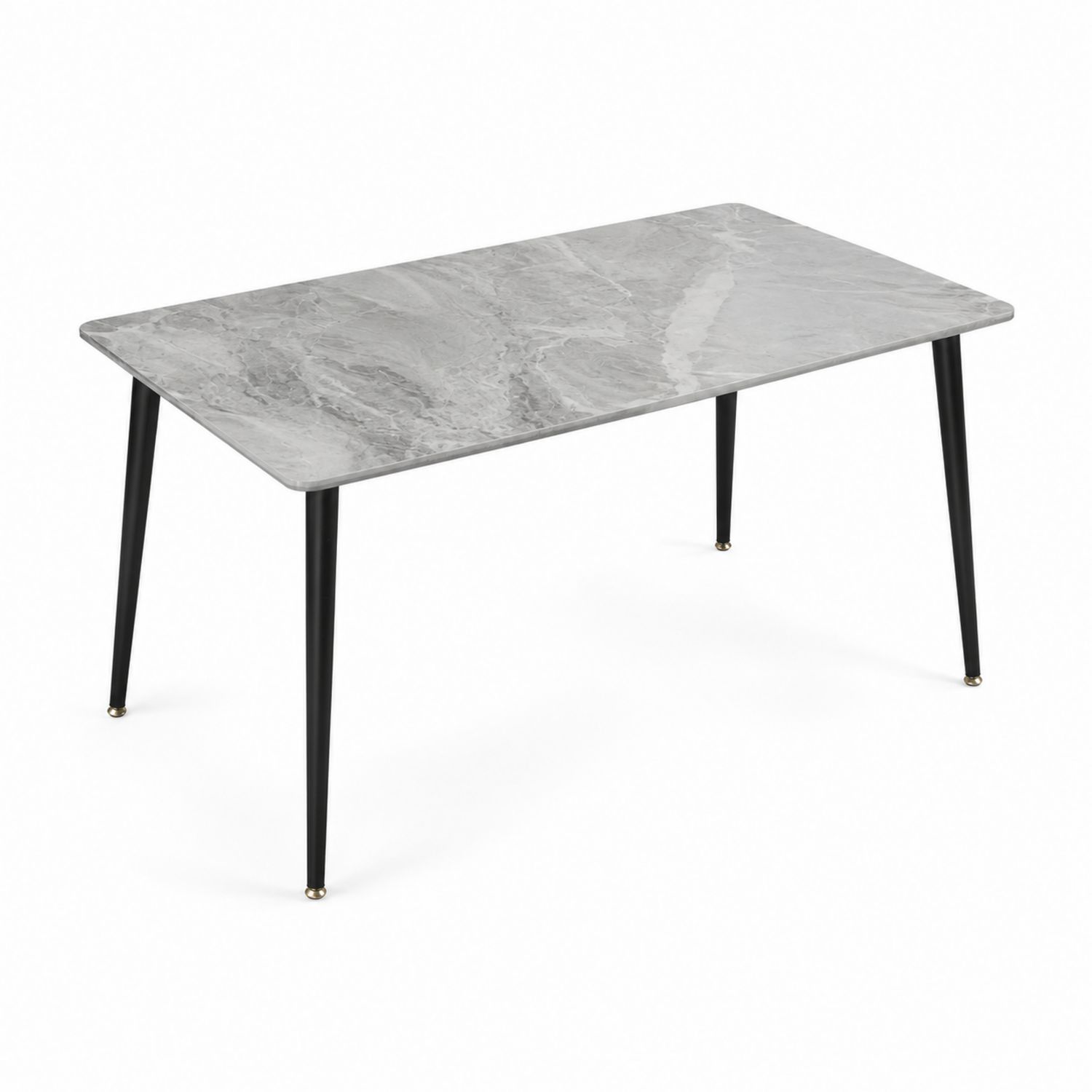 Table rectangulaire en marbre avec pieds en métal