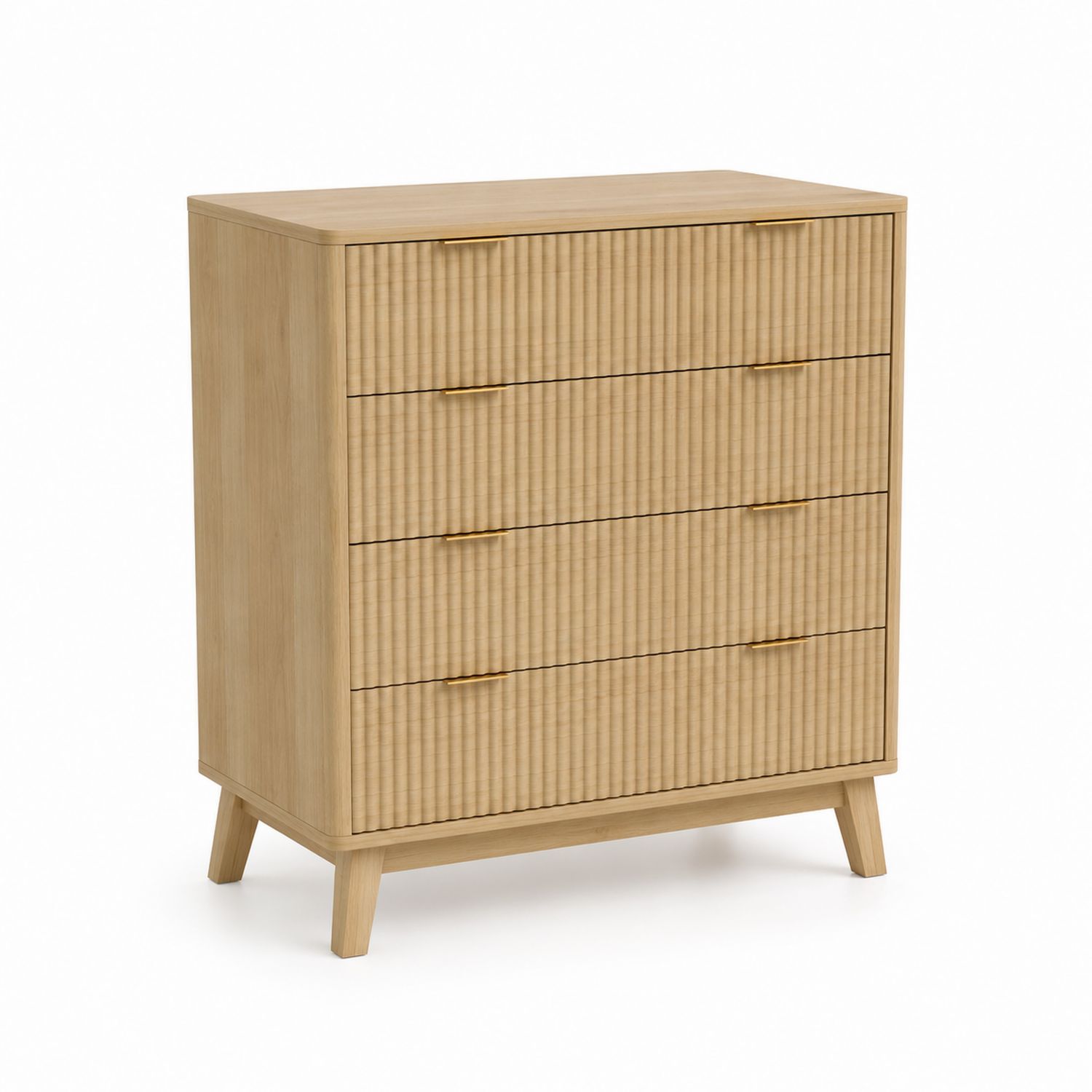 Commode en bois de chêne clair avec 4 tiroirs