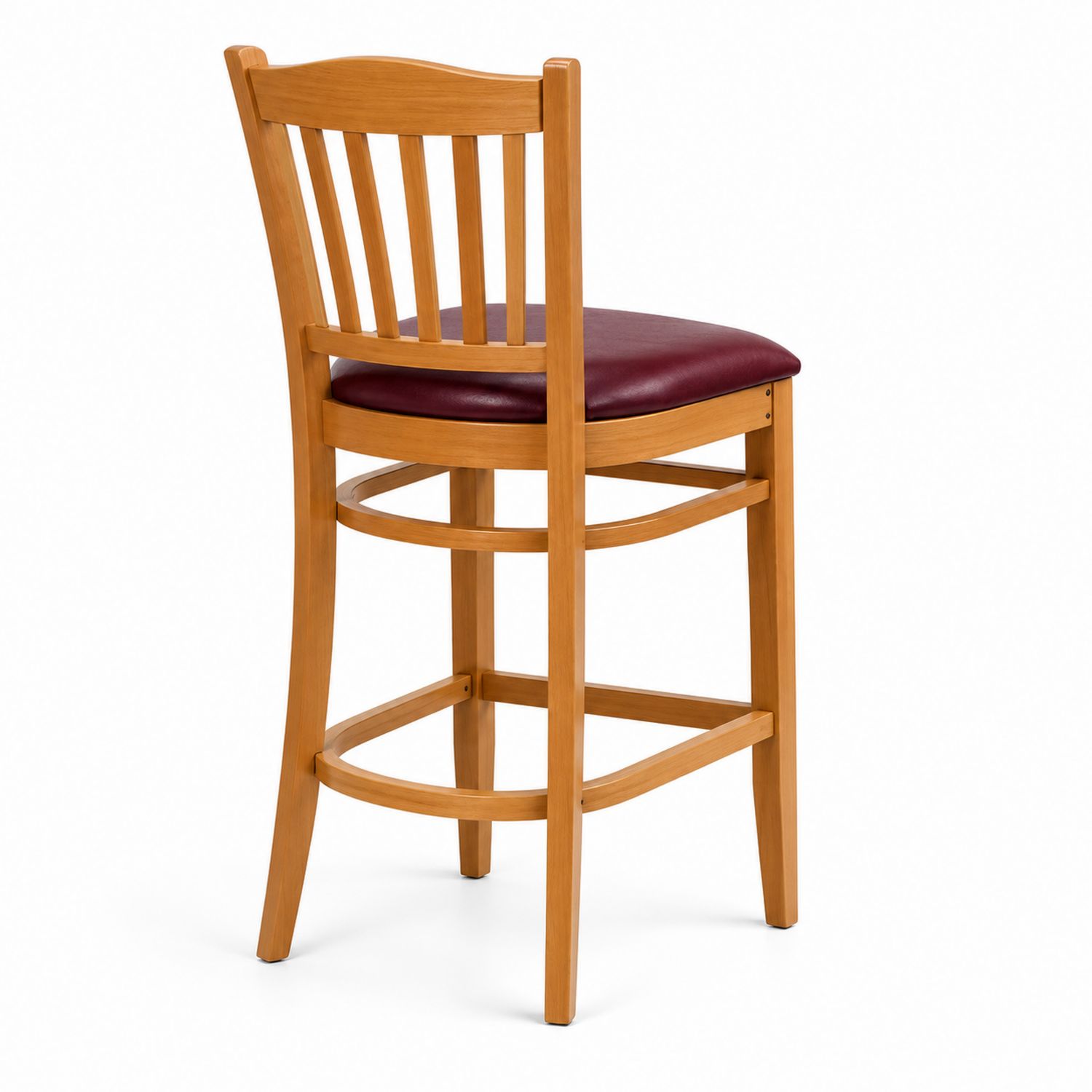 Tabouret de bar en bois avec siège en simili cuir rouge