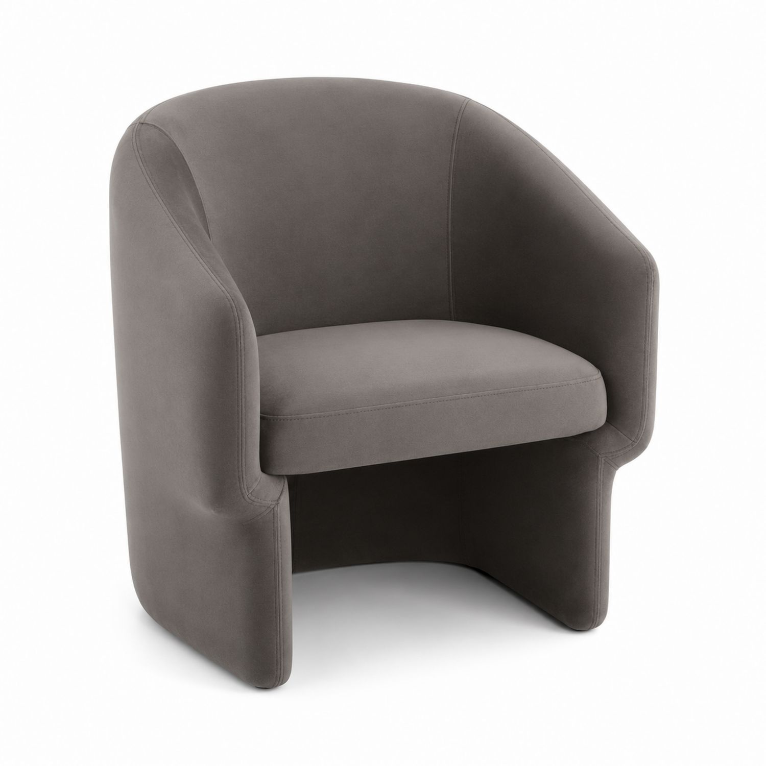 Fauteuil en tissu polyester gris avec mousse 85x75x60 cm