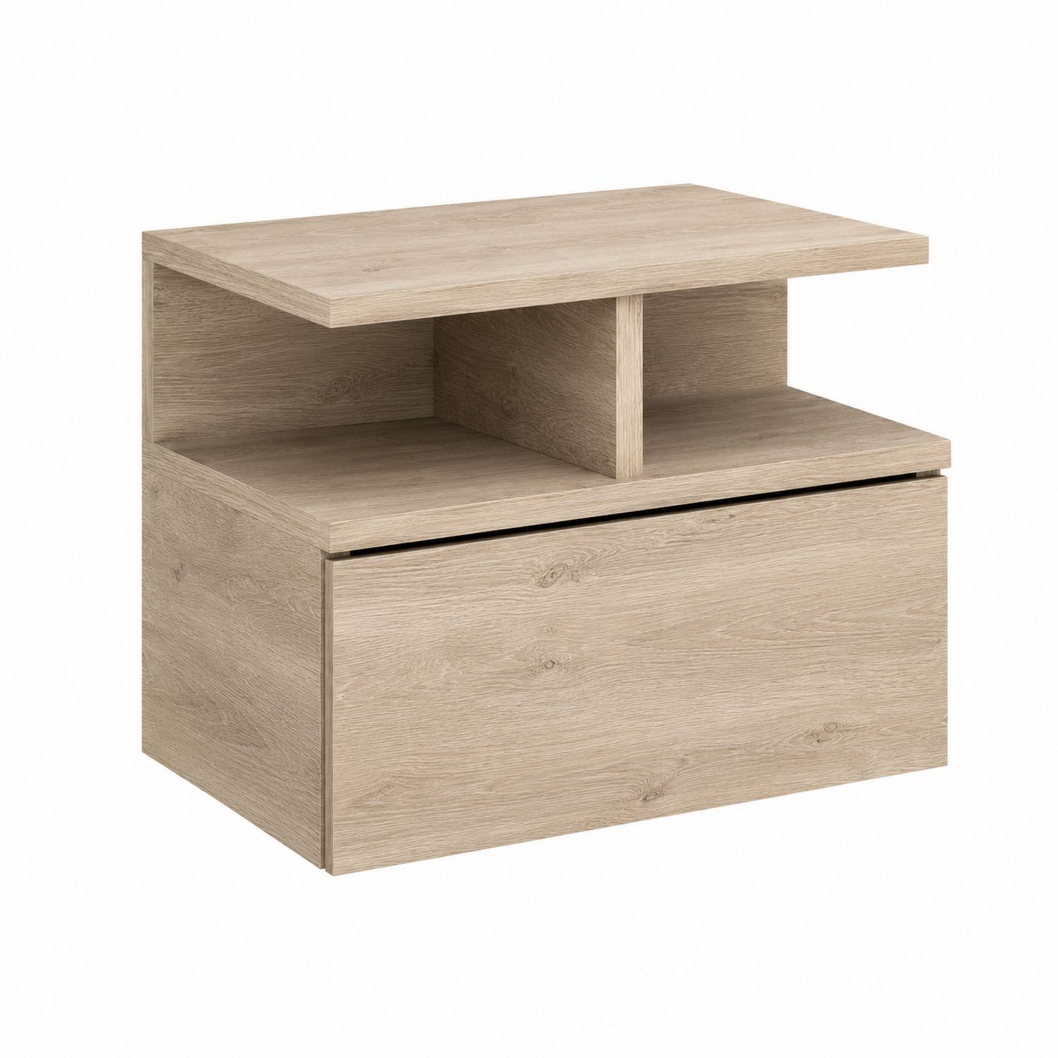 Table de chevet en bois avec rangement 50x40x35 cm Chêne clair