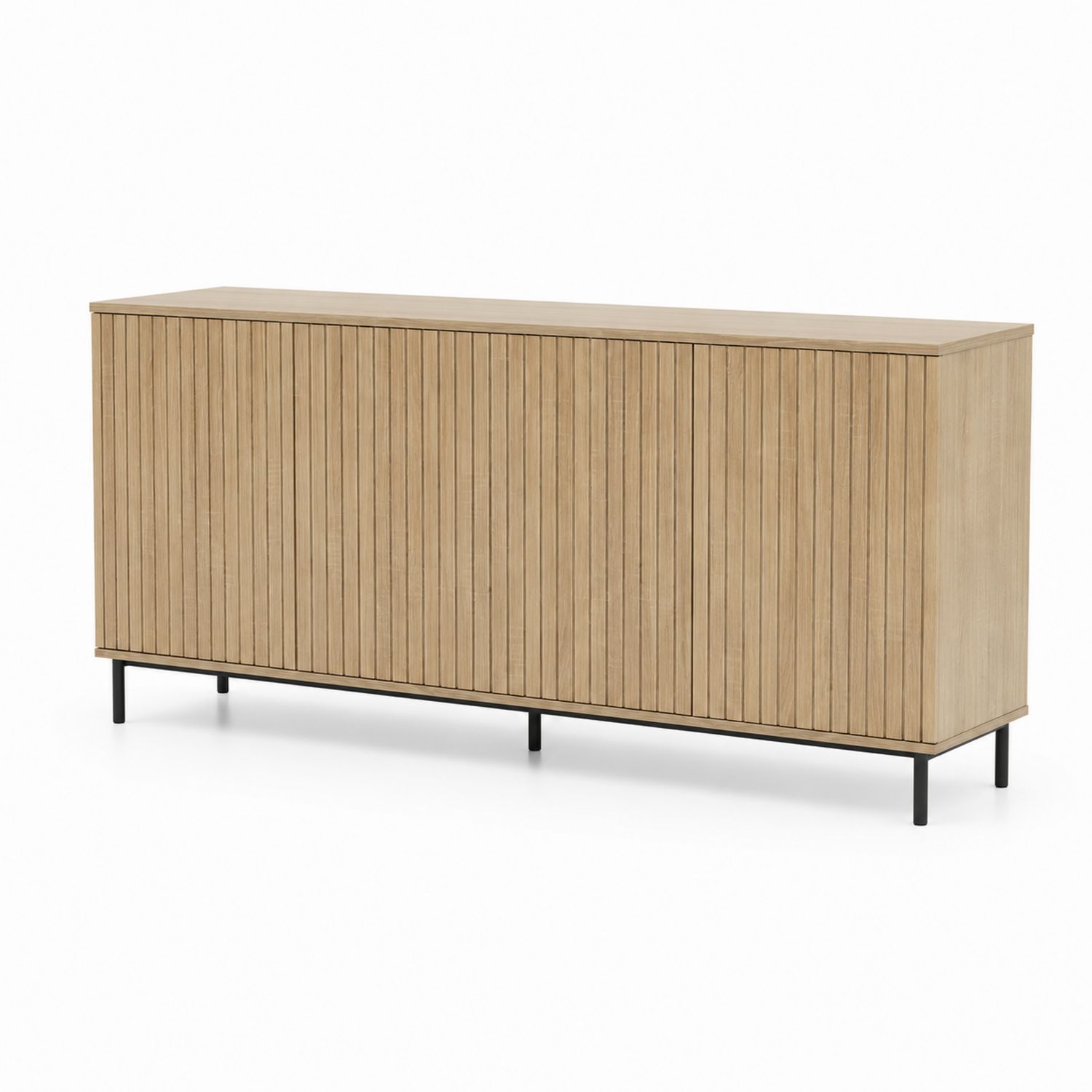 Buffet en Bois de Chêne et Métal 200x45x80 cm
