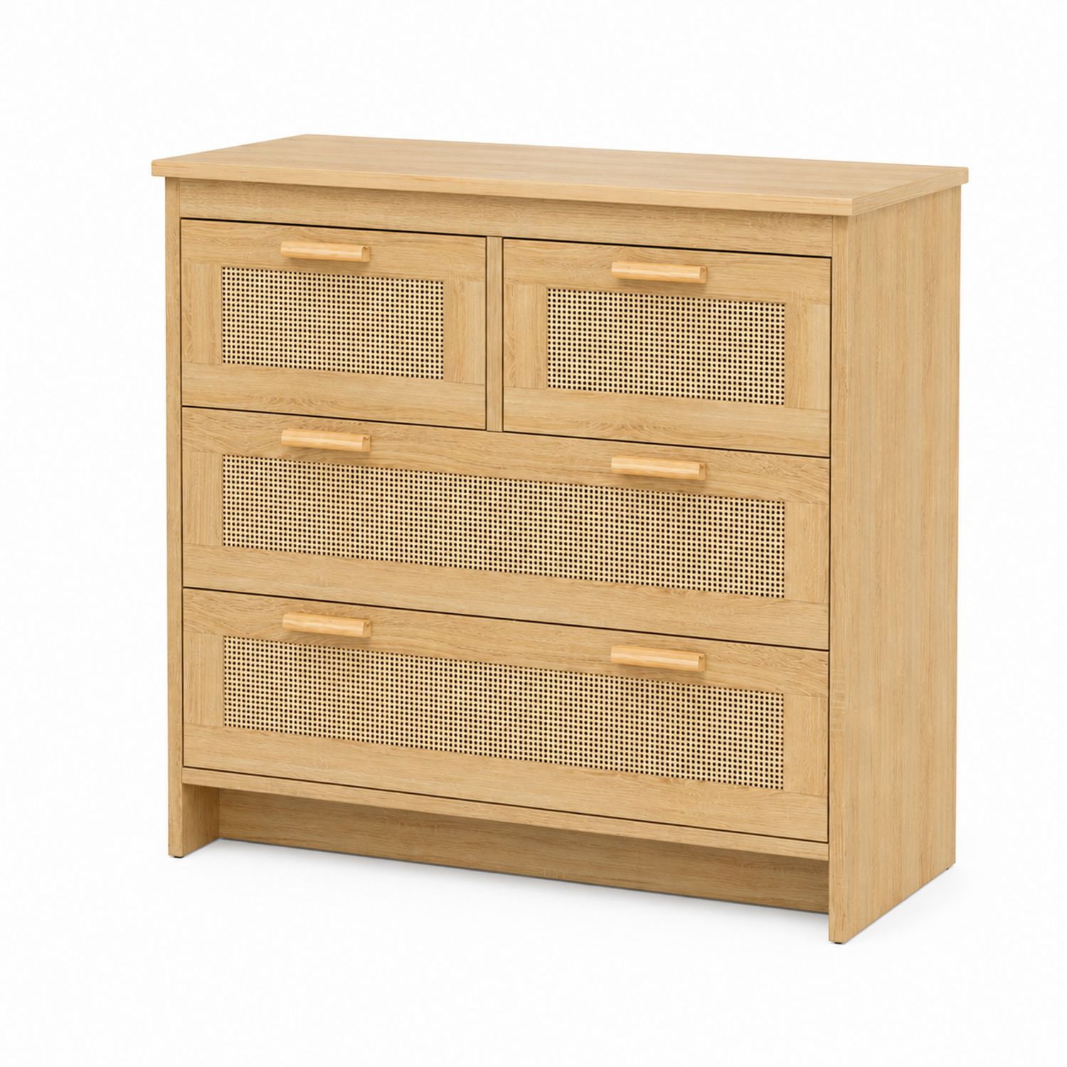 Commode en bois avec tiroirs en rotin-Loftnestluxe