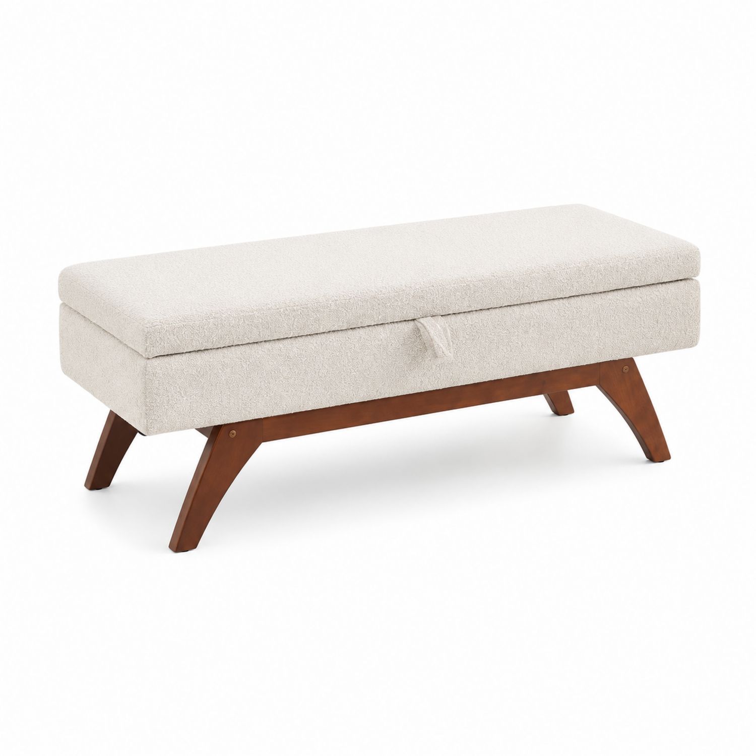 Banc de rangement en bois et tissu 120cm-Loftnestluxe