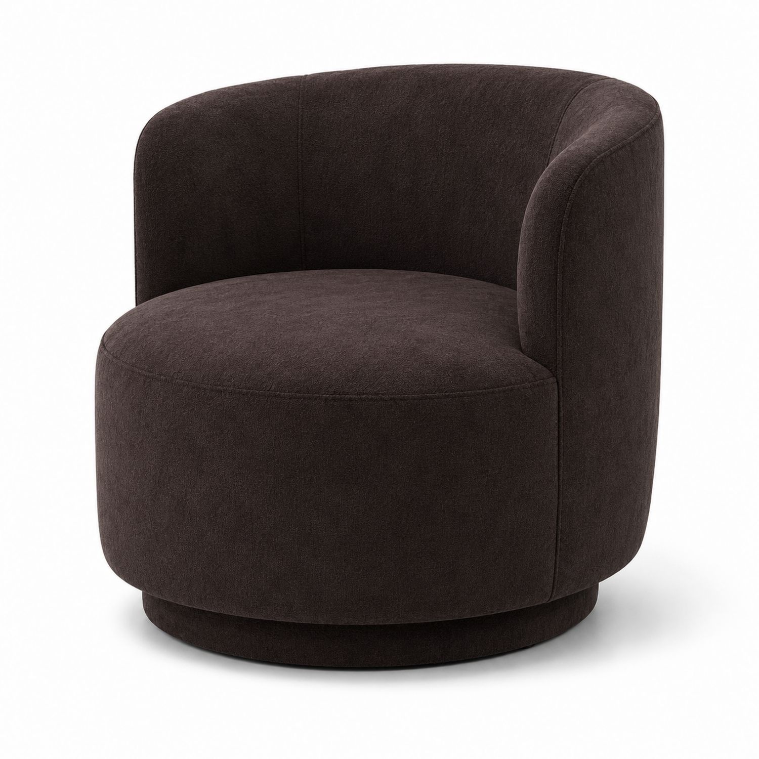 Chaise pivotante en tissu polyester brun foncé-Loftnestluxe
