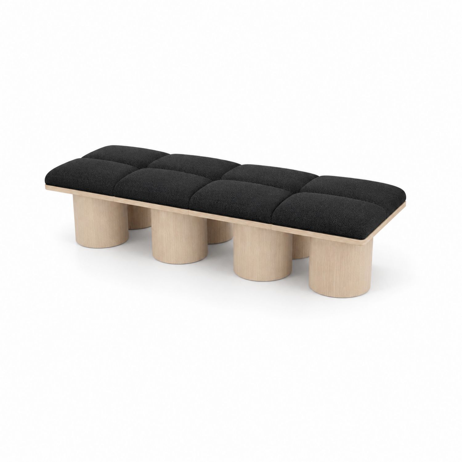 Banc en bois et tissu Noir-Loftnestluxe