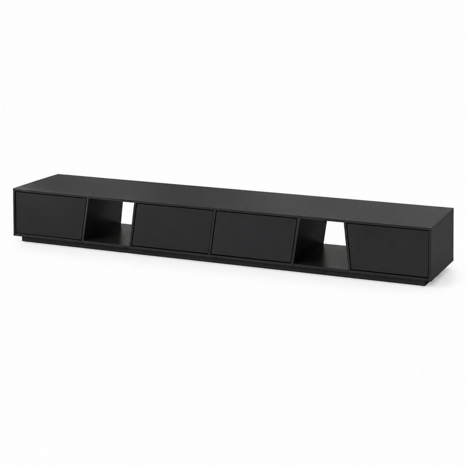 Meuble TV en métal noir avec rangements-Loftnestluxe