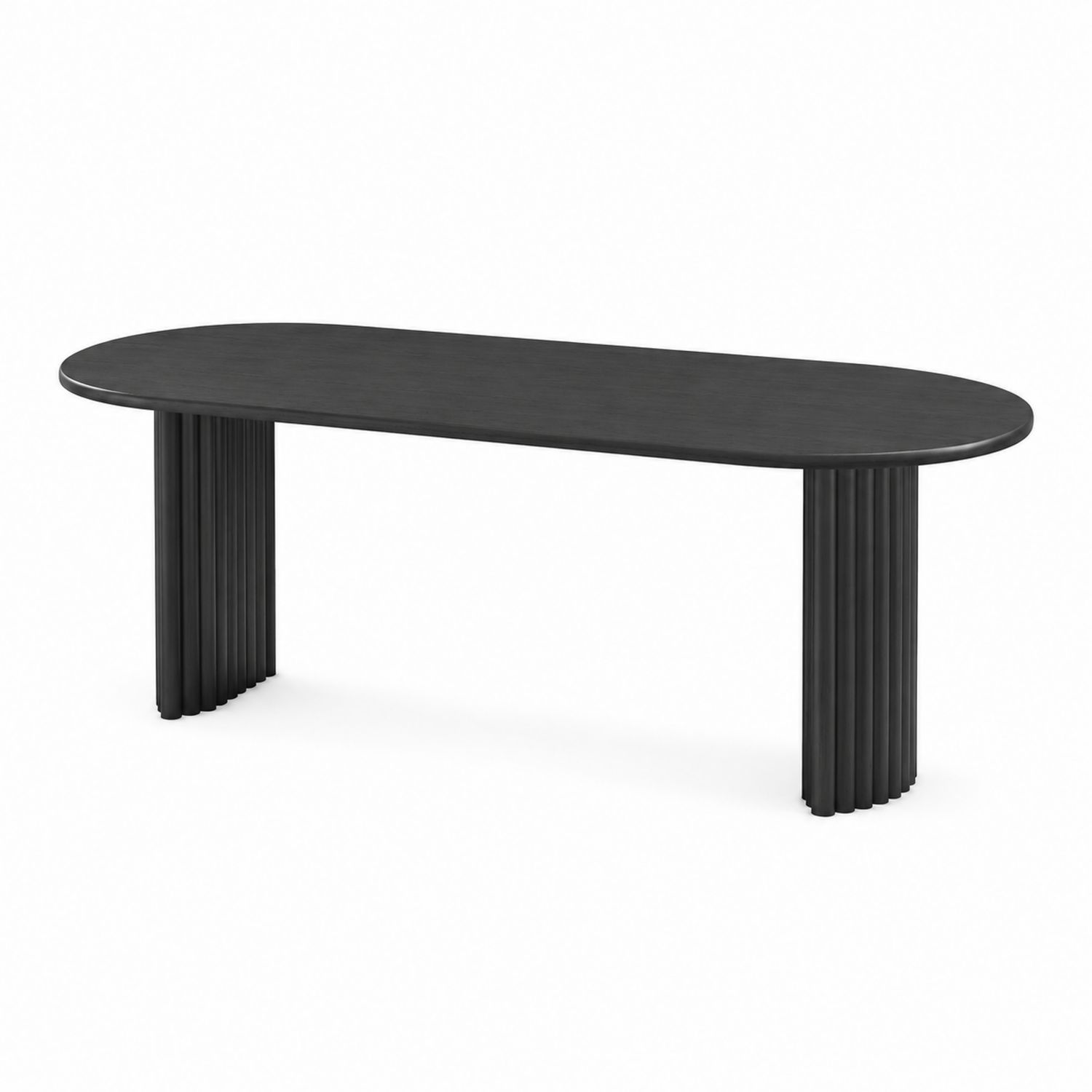 Table ovale en bois noir 200x90 cm-Loftnestluxe