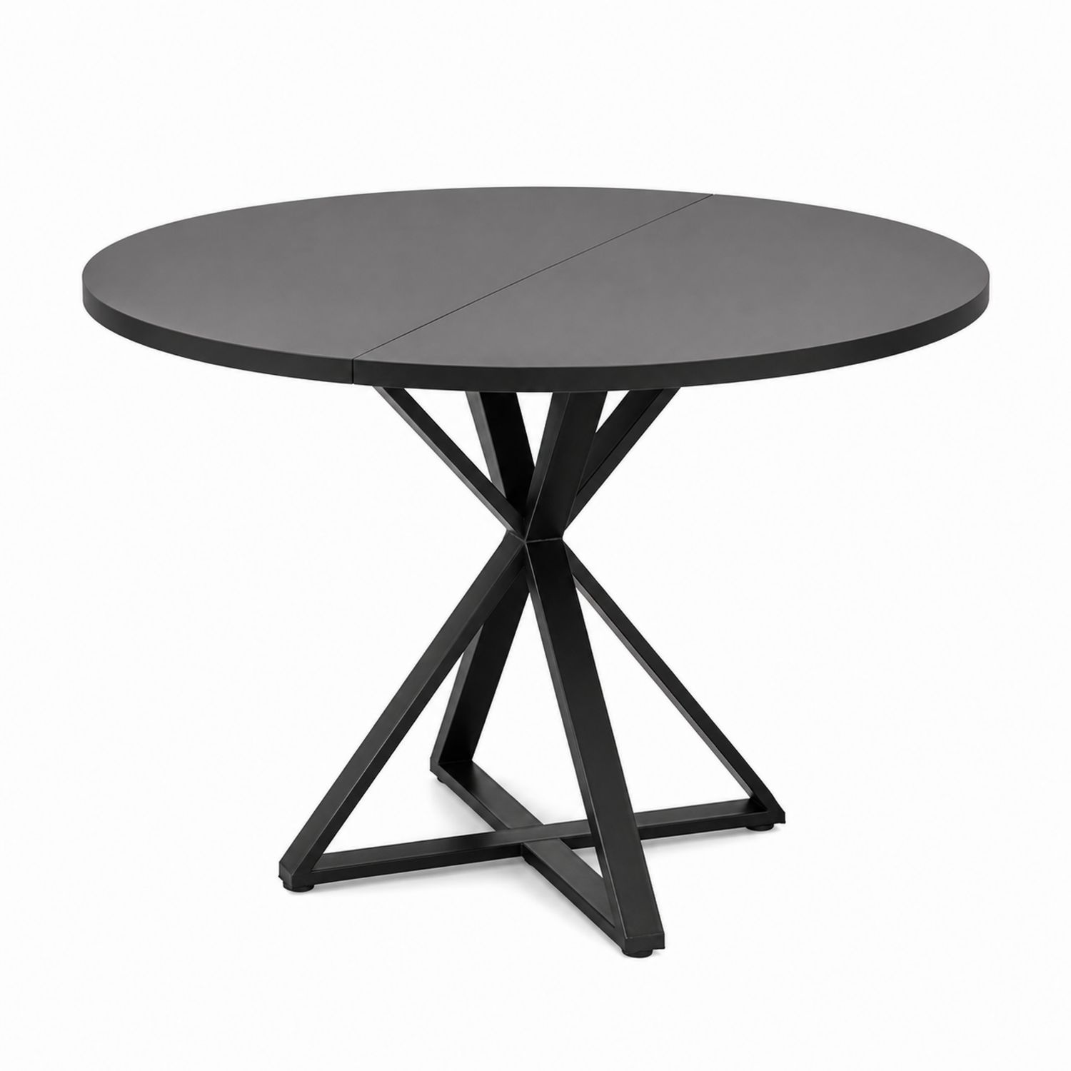 Table ronde en métal noir 120 cm-Loftnestluxe