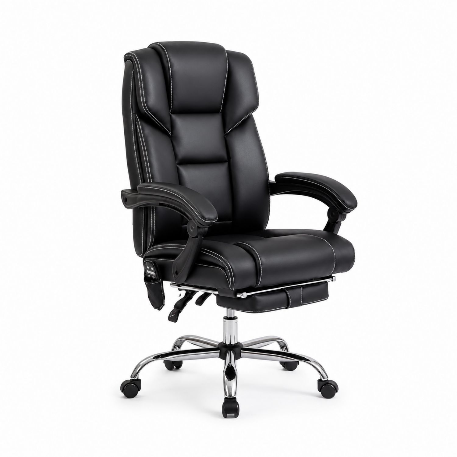Chaise de bureau en cuir synthétique avec repose-pieds-Loftnestluxe