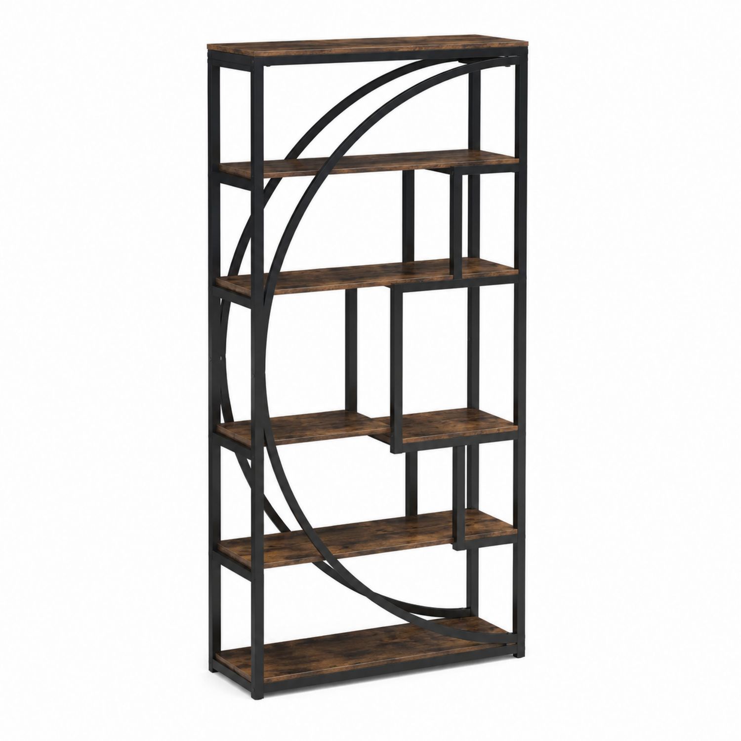 Étagère en Métal et Bois 180x90x30 cm Noir/Marron-Loftnestluxe