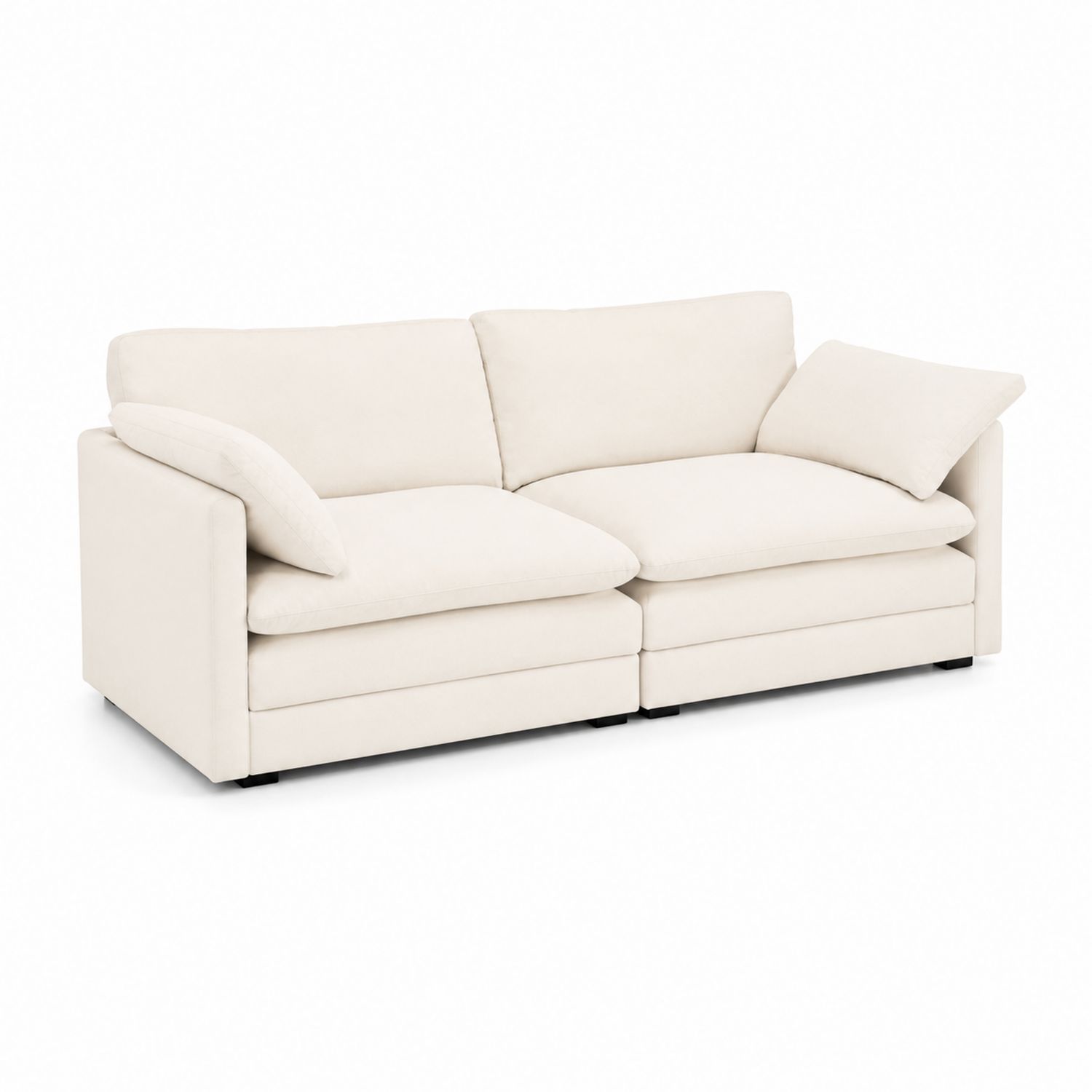 Canapé 3 places en tissu avec coussins amovibles-Loftnestluxe