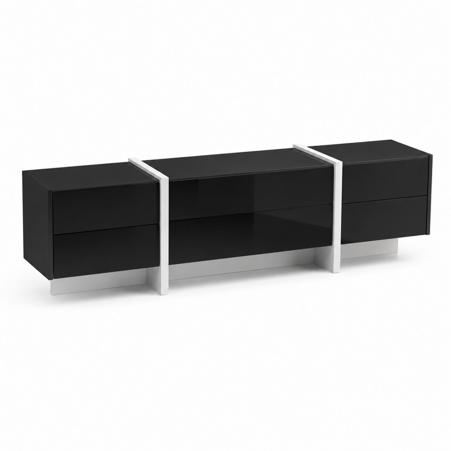 Meuble TV en Bois et Métal Noir 180 cm-Loftnestluxe