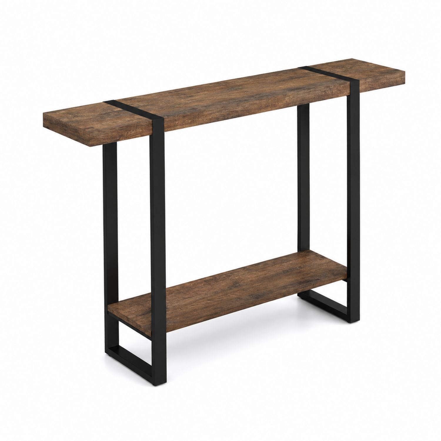 Console en bois de manguier et métal noir 100x30x80 cm-Loftnestluxe
