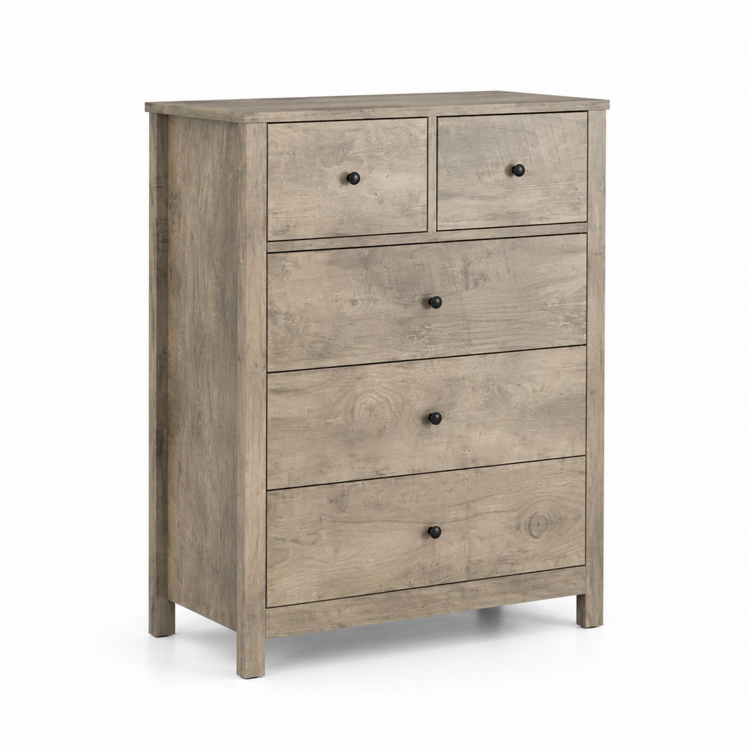 Commode en bois à 5 tiroirs avec poignées noires 100x80x40cm-Loftnestluxe
