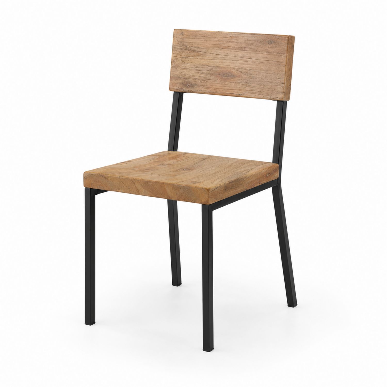 Chaise en bois et métal noir-Loftnestluxe