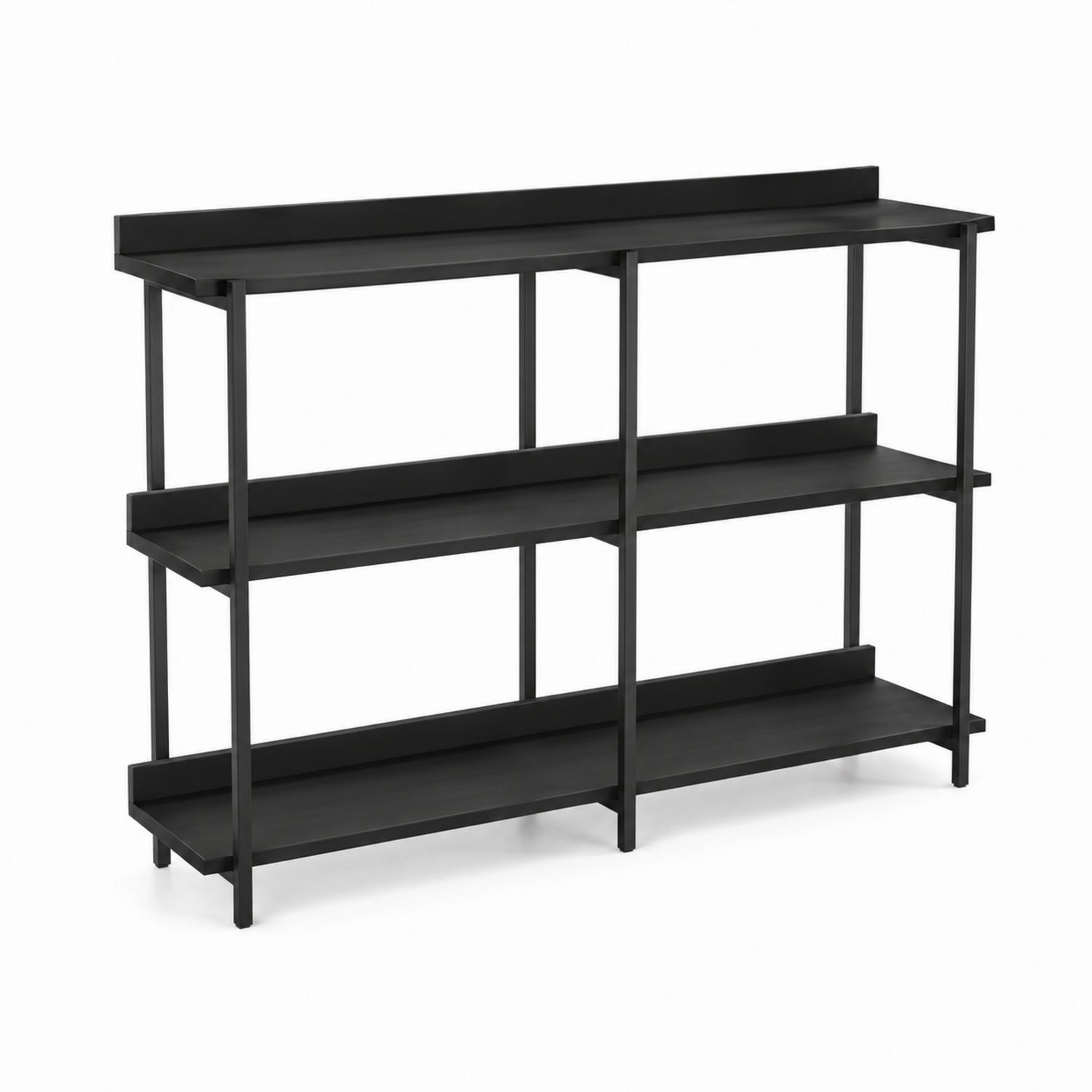 Étagère rectangulaire en métal noir 120 cm-Loftnestluxe