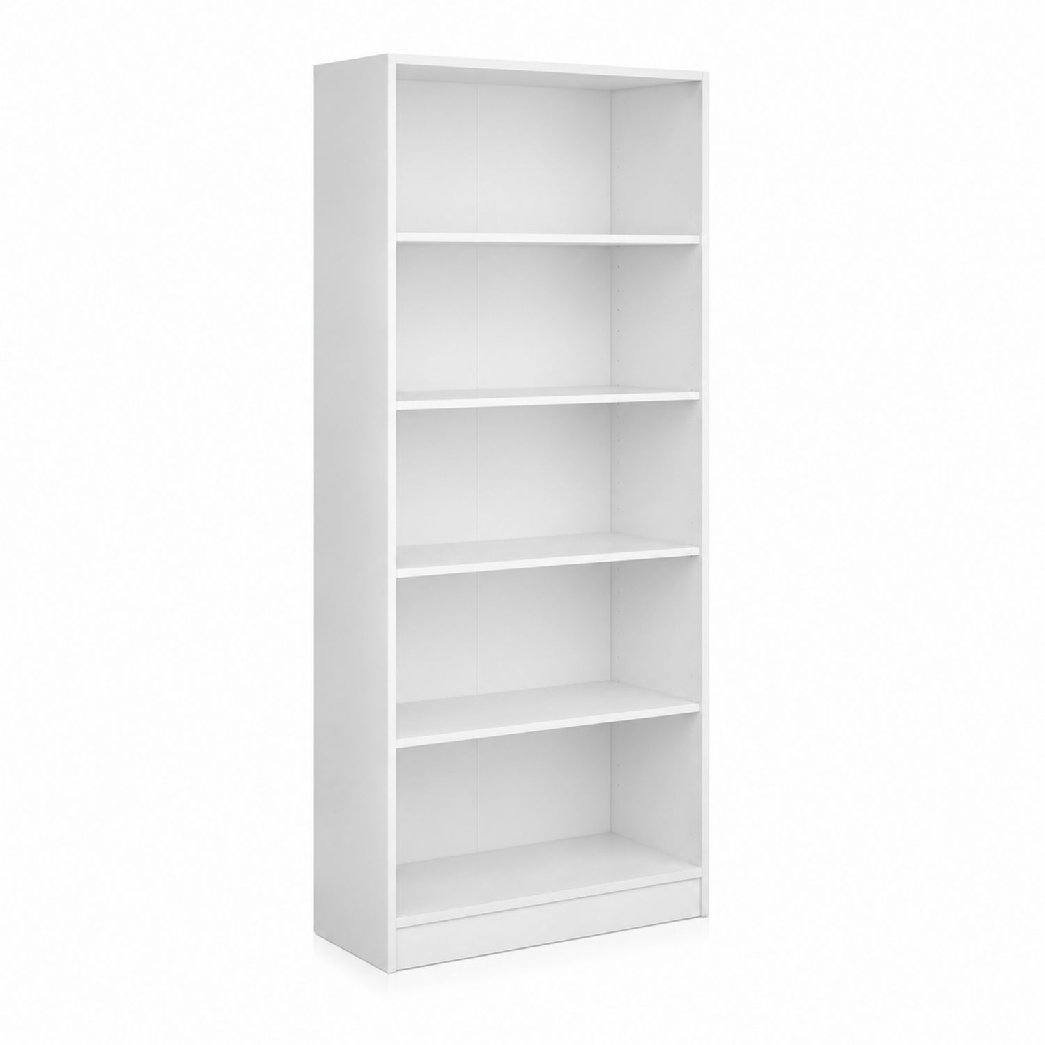 Bibliothèque étagères blanches 5 niveaux en bois-Loftnestluxe