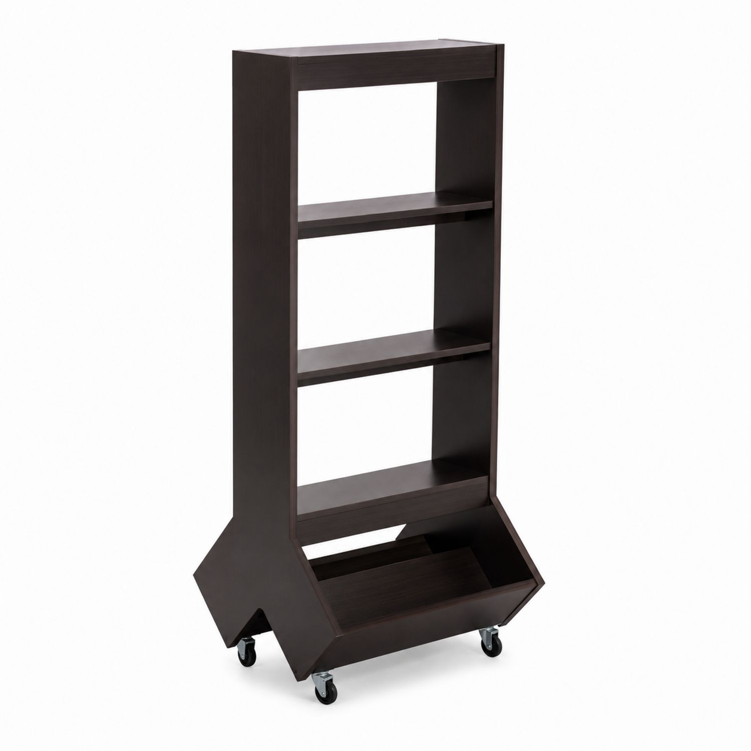 Étagère en bois avec roulettes 4 étagères Brun-Loftnestluxe