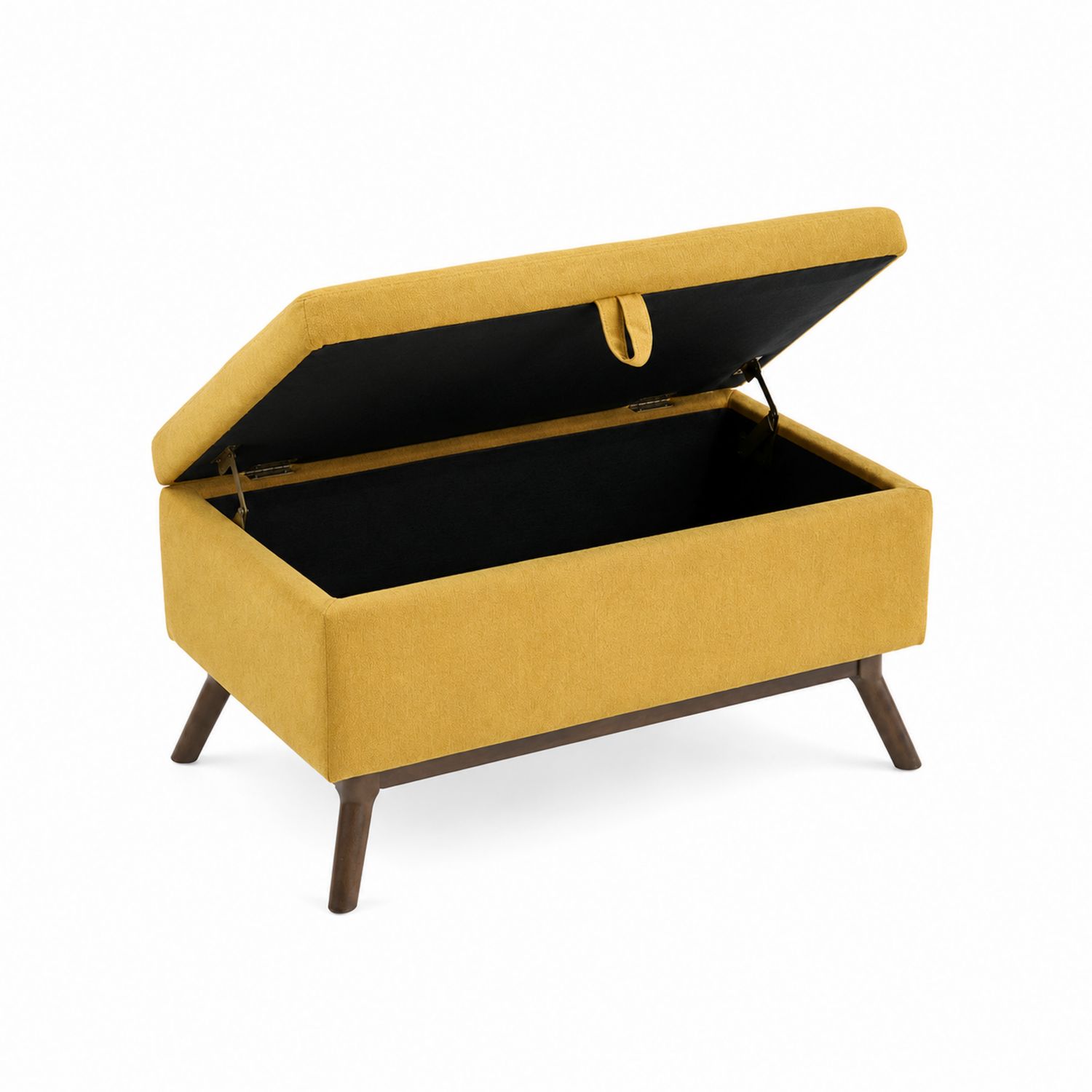 Banc coffre tissu polyester Jaune 100x45x40 cm-Loftnestluxe