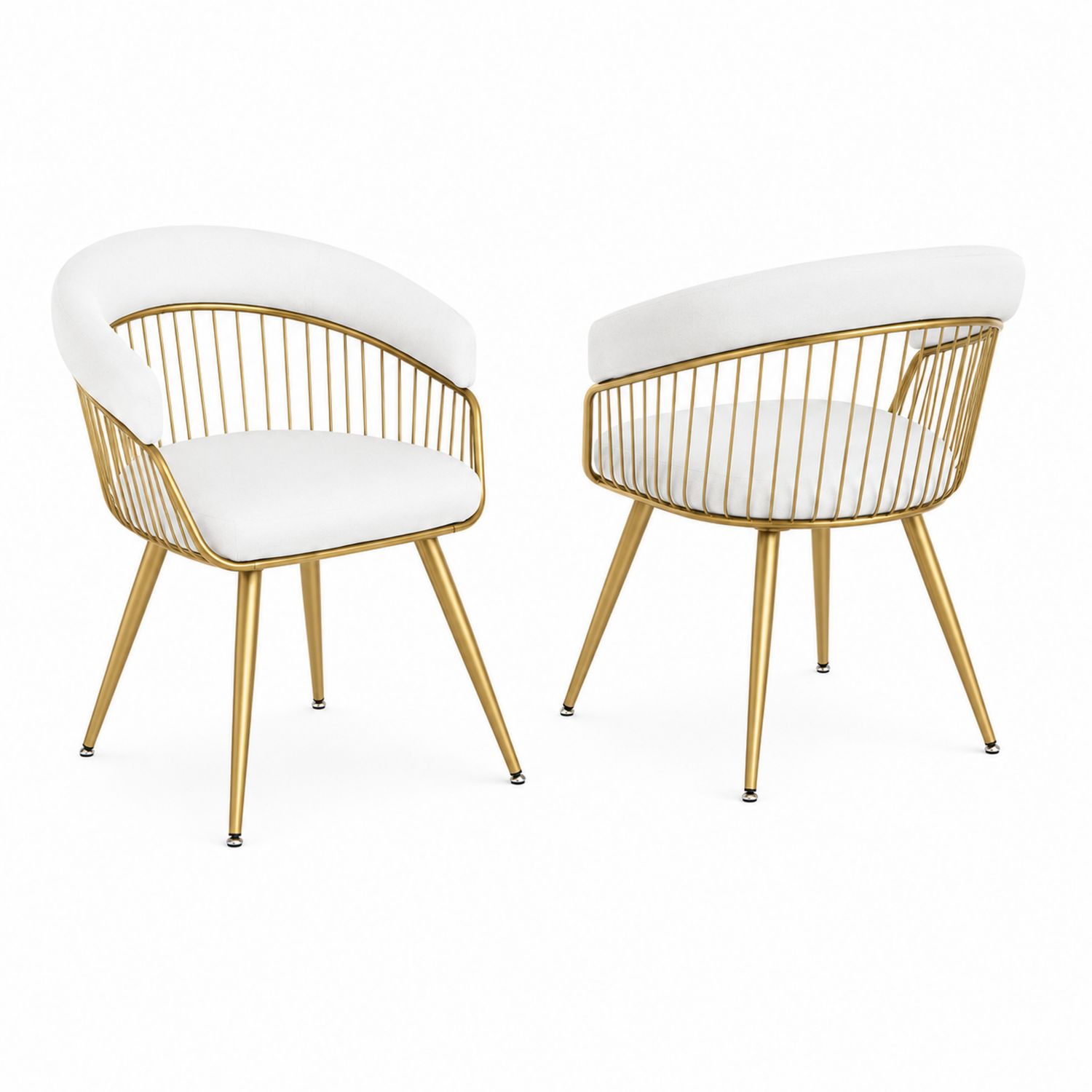 Chaises en métal avec coussin blanc-Loftnestluxe