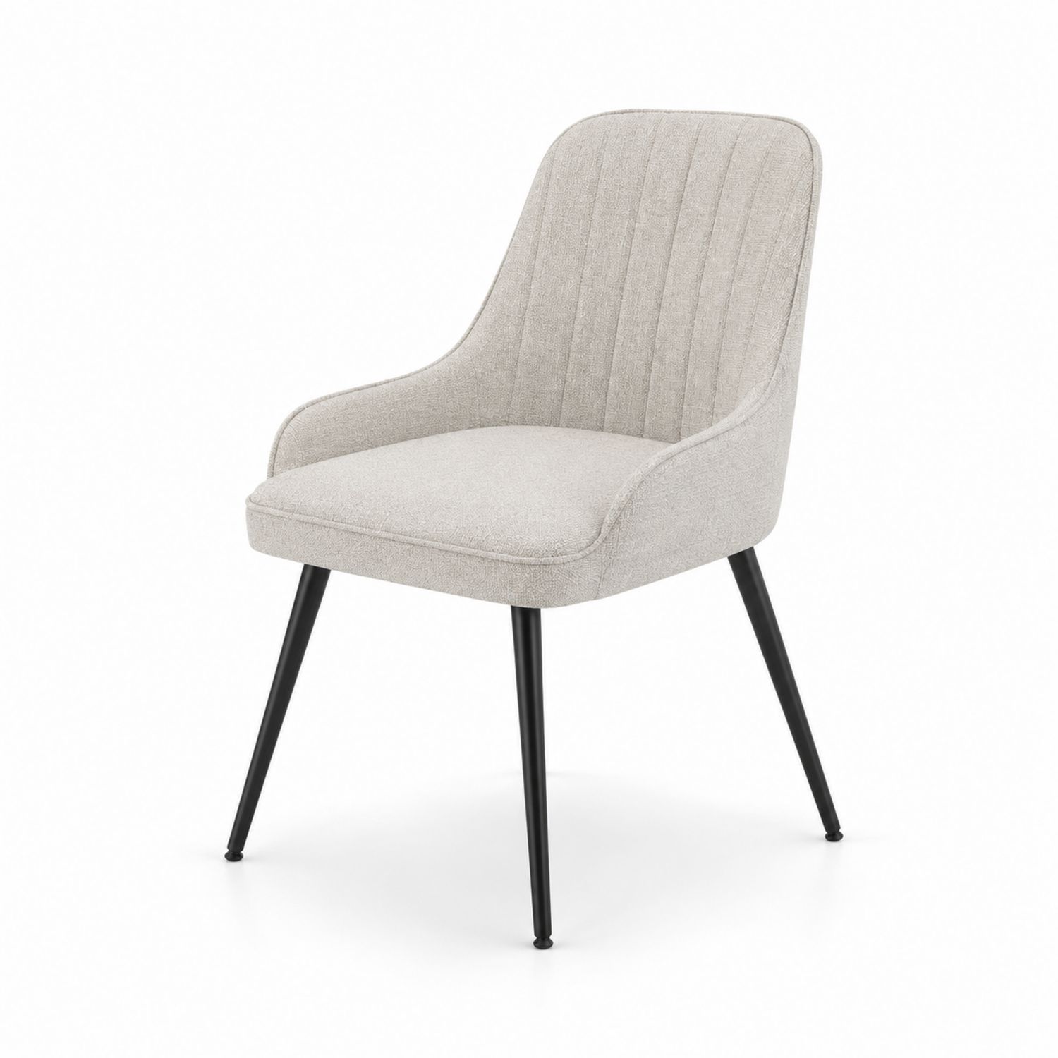 Chaise en tissu polyester beige avec pieds en métal-Loftnestluxe