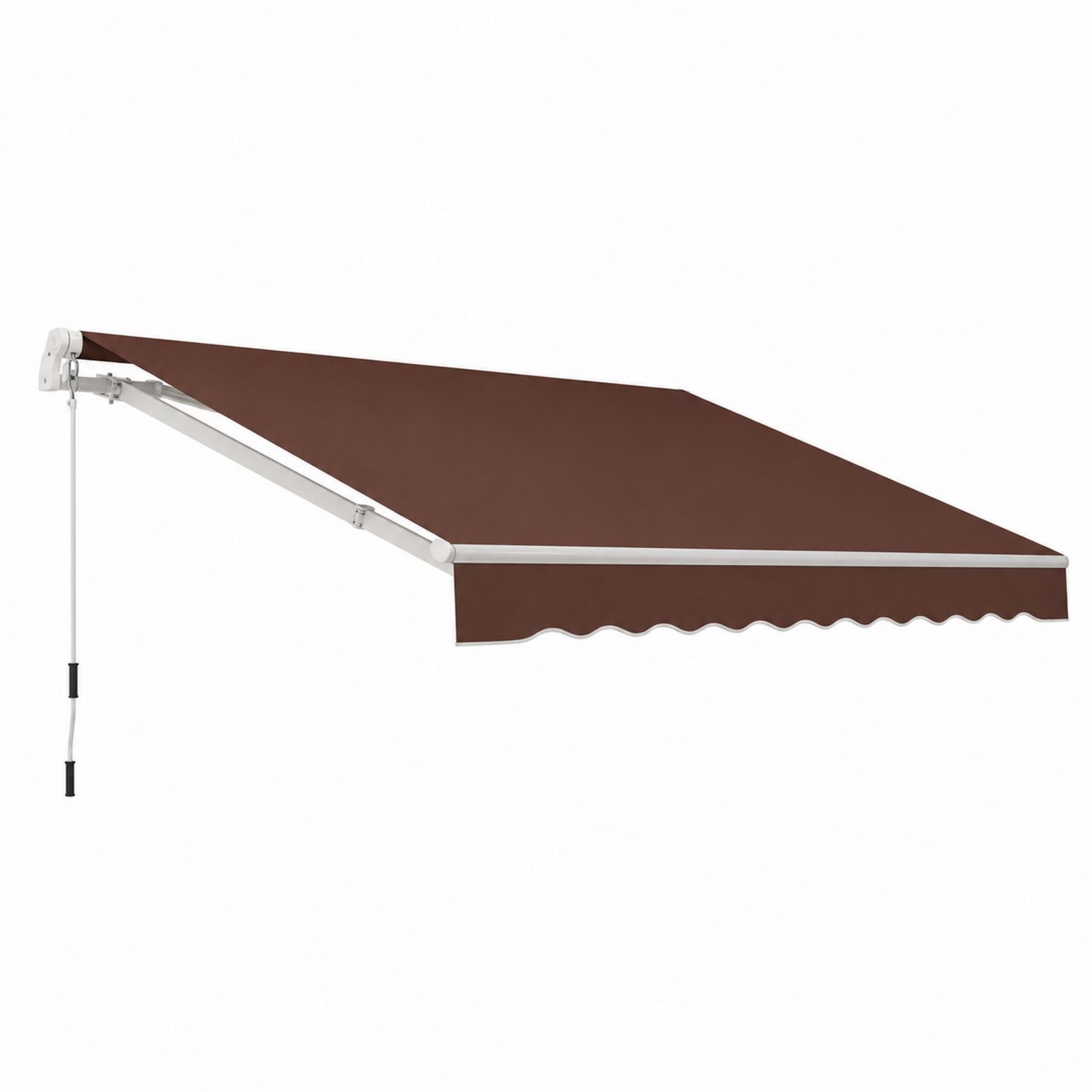 Store Banne Rétractable 4m x 3m en Aluminium et Toile Marron-Loftnestluxe