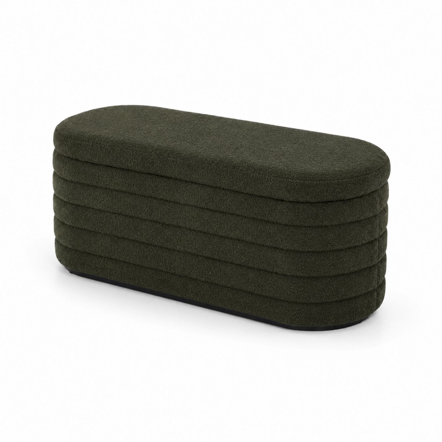 Banc en tissu bouclé Vert Olive 120 cm-Loftnestluxe