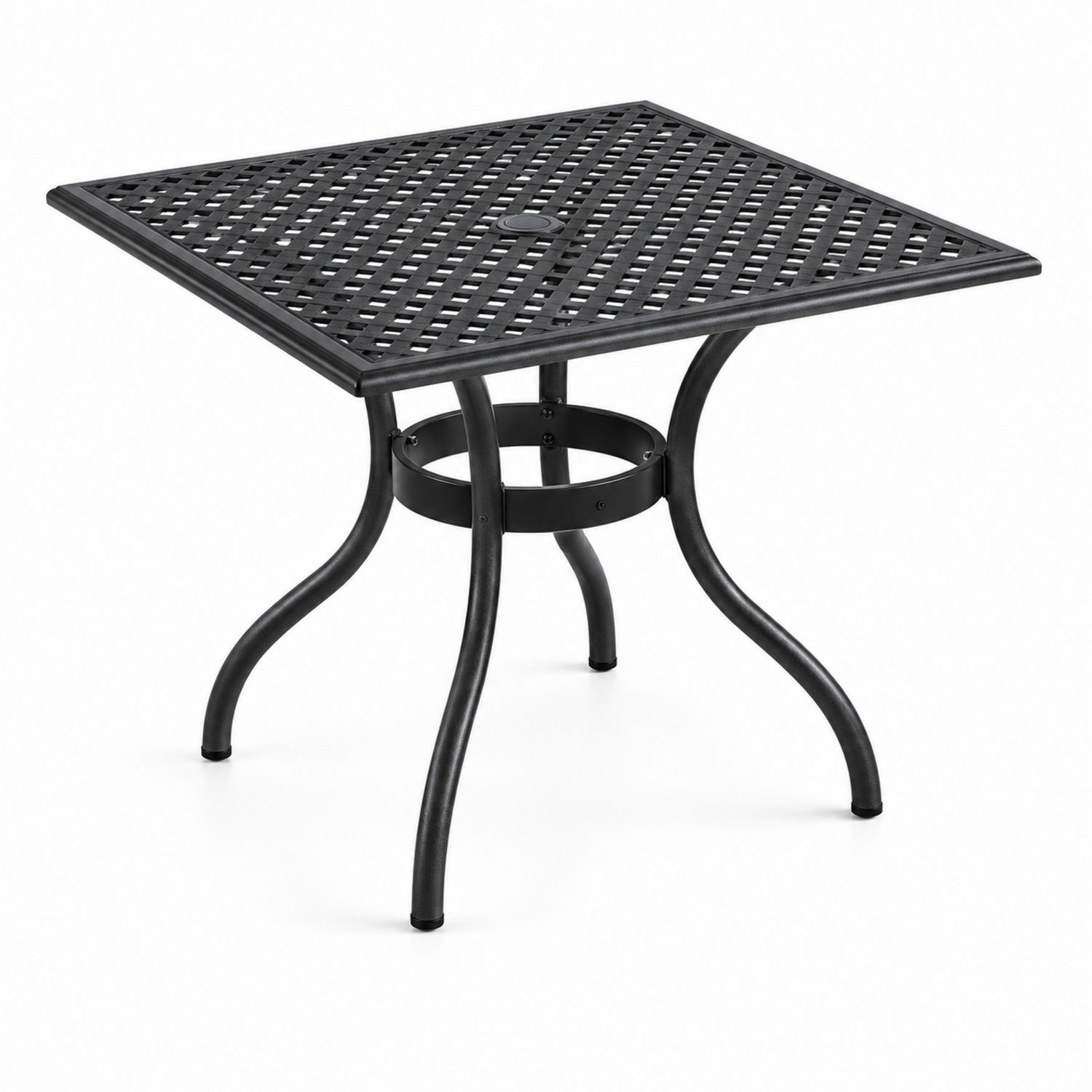 Table carrée extérieure en métal noir 90 cm-Loftnestluxe