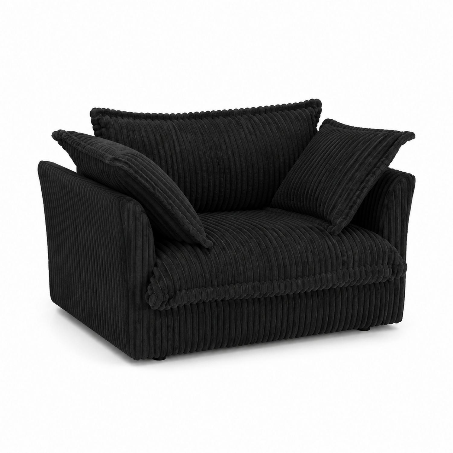 Canapé deux places en velours noir-Loftnestluxe