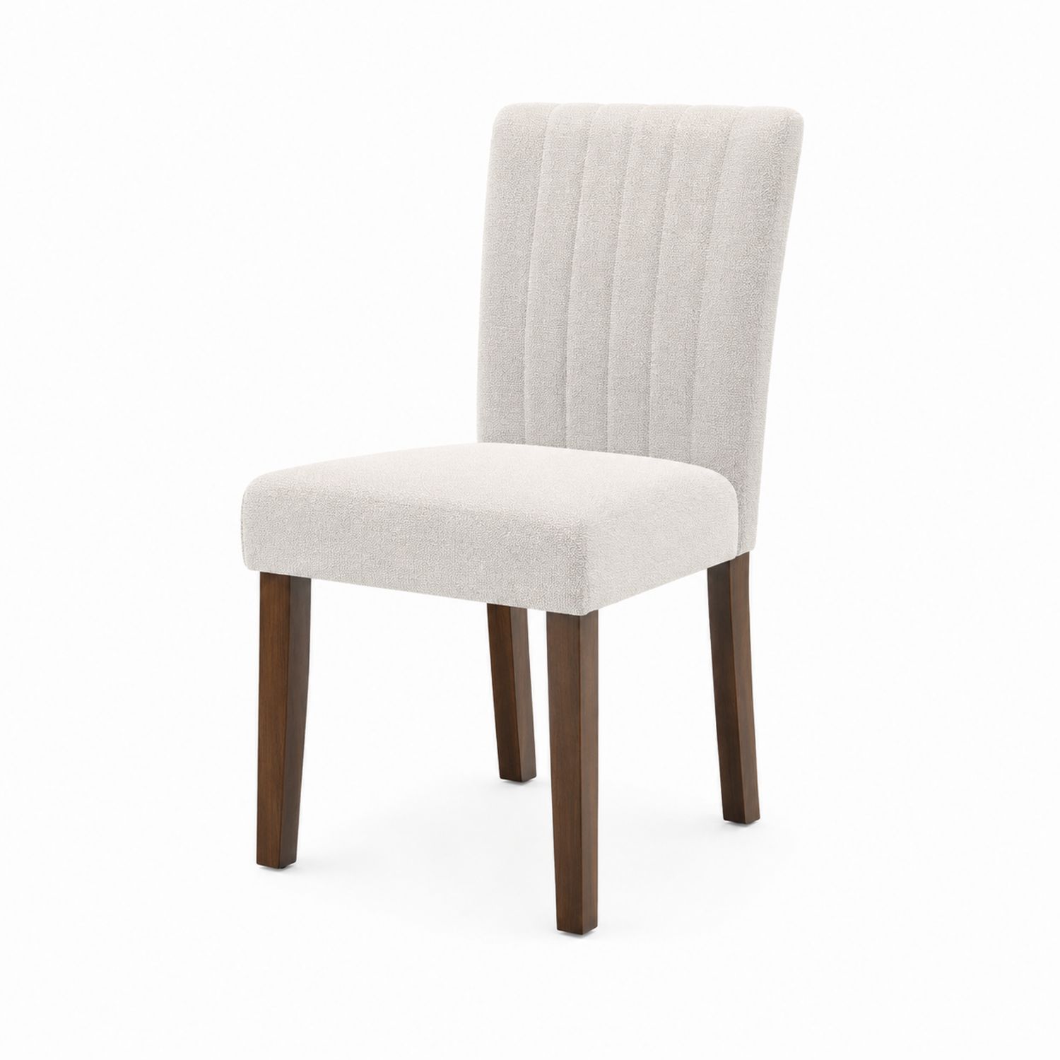 Chaise en tissu avec cadre en bois 45x50x85 cm Blanc/Marron-Loftnestluxe
