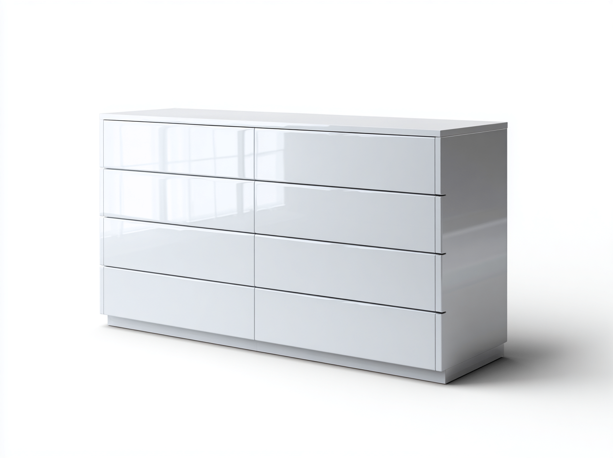 Cassettiera - MDF - 140x42x76 cm - Bianco - Contemporaneo-Favozihome