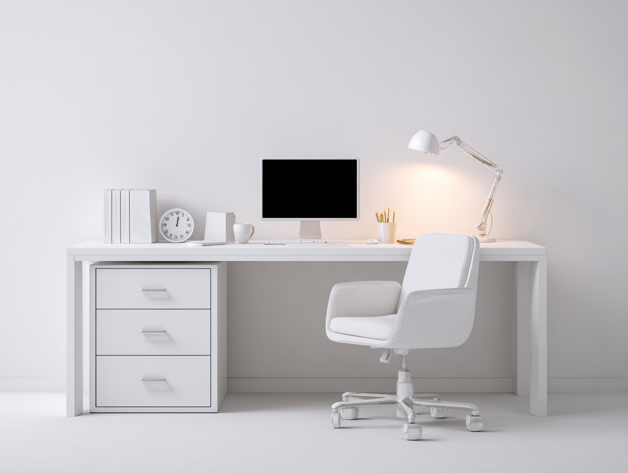 Scrivania - legno-metallo - 170x58x75 cm - bianco - moderno-Favozihome
