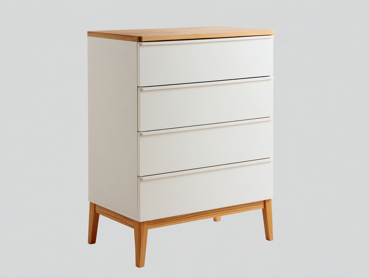 Cassettiera - MDF-Legno - 82x40x92 cm - Bianco-Legno naturale - Scandinavo-Favozihome
