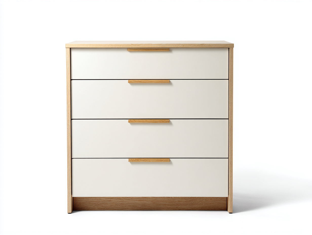 Cassettiera - MDF-Legno - 91x42x99 cm - Bianco-Legno naturale - Scandinavo-Favozihome