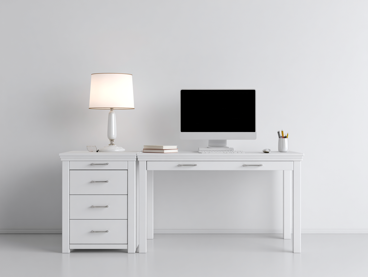 Scrivania - legno-metallo - 165x55x77 cm - bianco - classico-Favozihome
