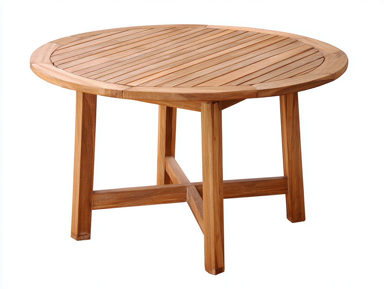 Tavolo da giardino - legno di teak - 150x150x76 cm - naturale - rotondo-Favozihome