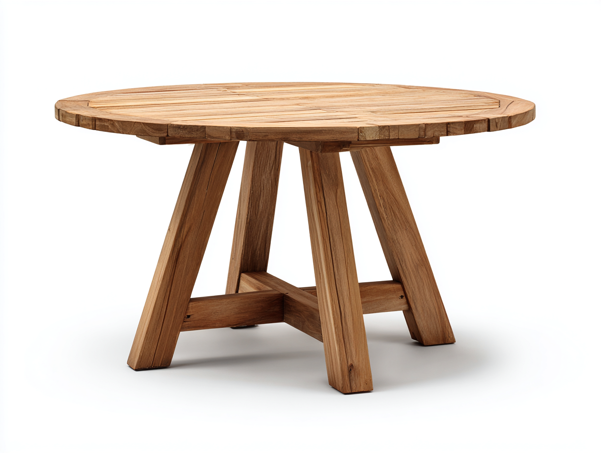 Tavolo da giardino - legno di teak - 150x150x76 cm - naturale - rustico-Favozihome