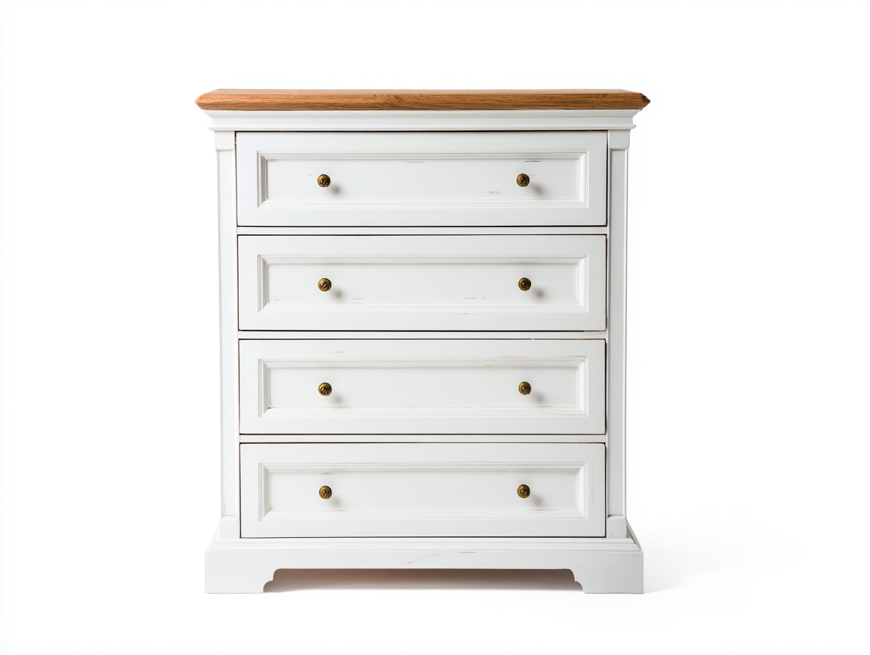 Cassettiera - Legno-Metallo - 89x43x101 cm - Bianco-Legno naturale - Classico-Favozihome