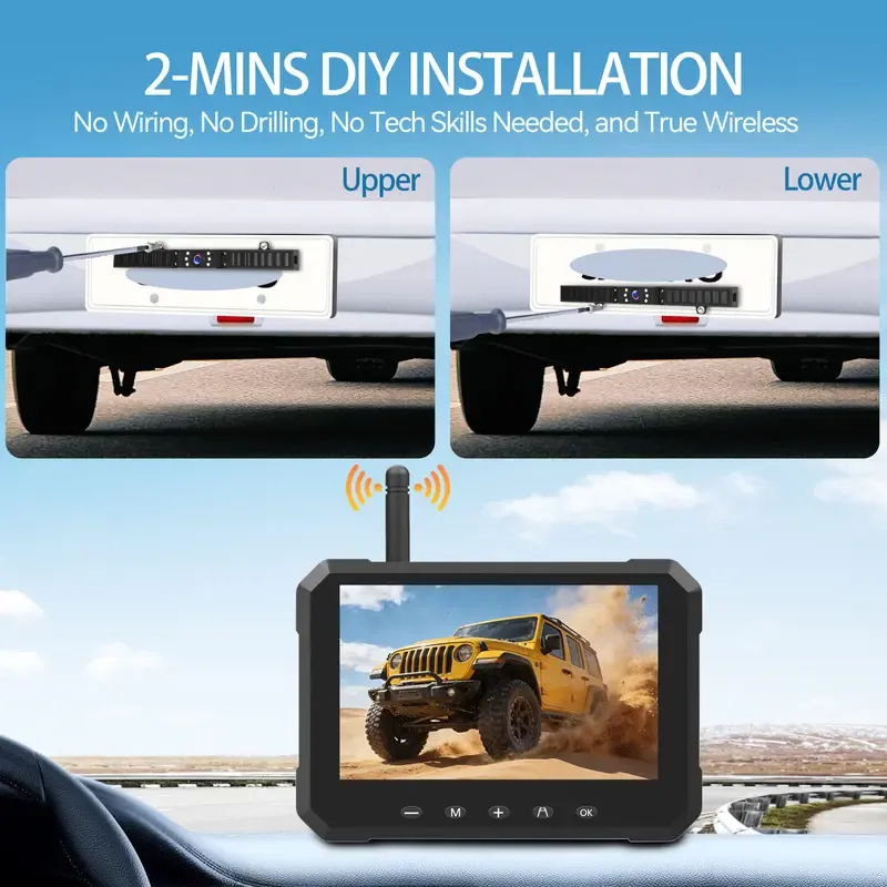 Magnetic, Solar-Powered, Wireless Backup Camera