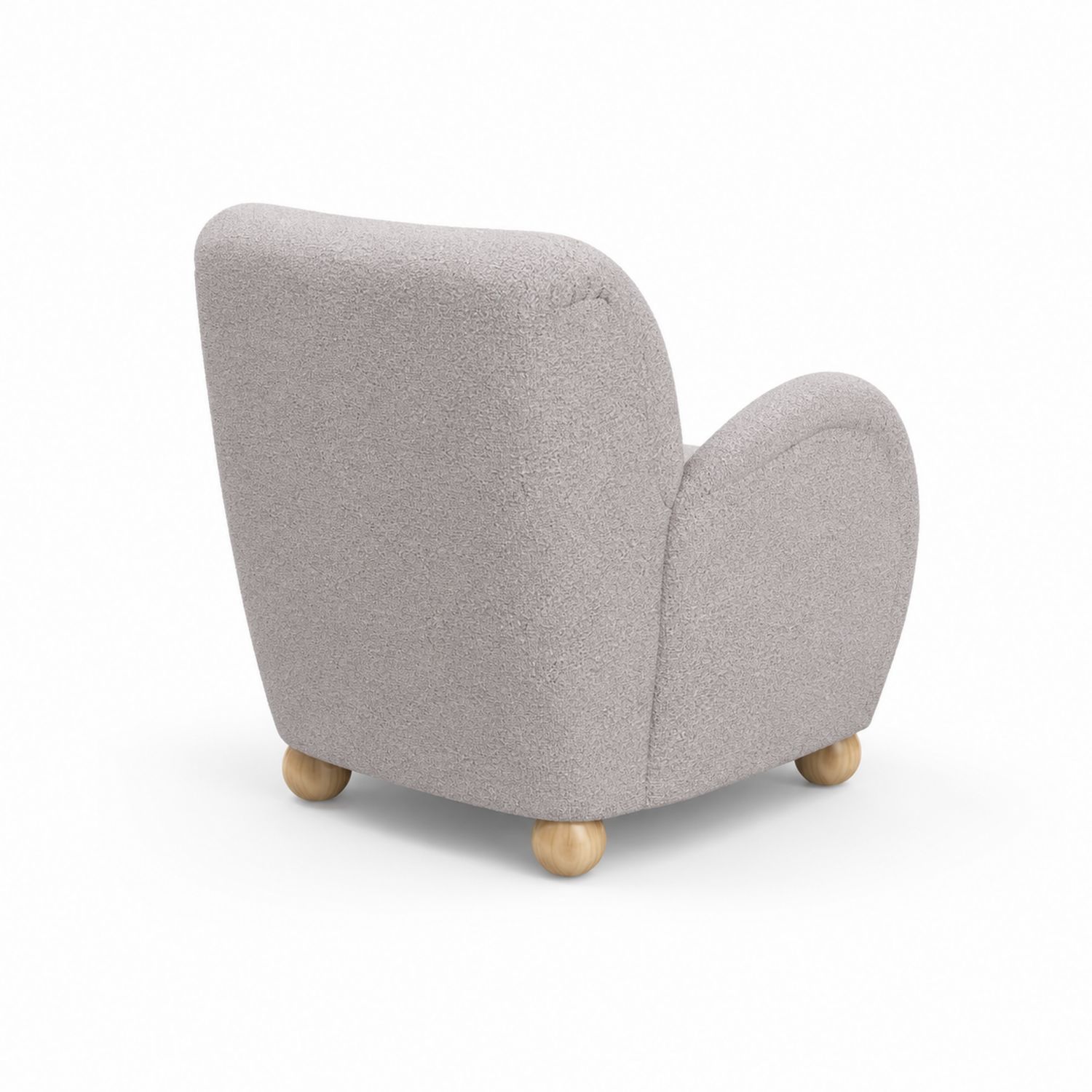 Fauteuil en tissu bouclé avec pieds en bois