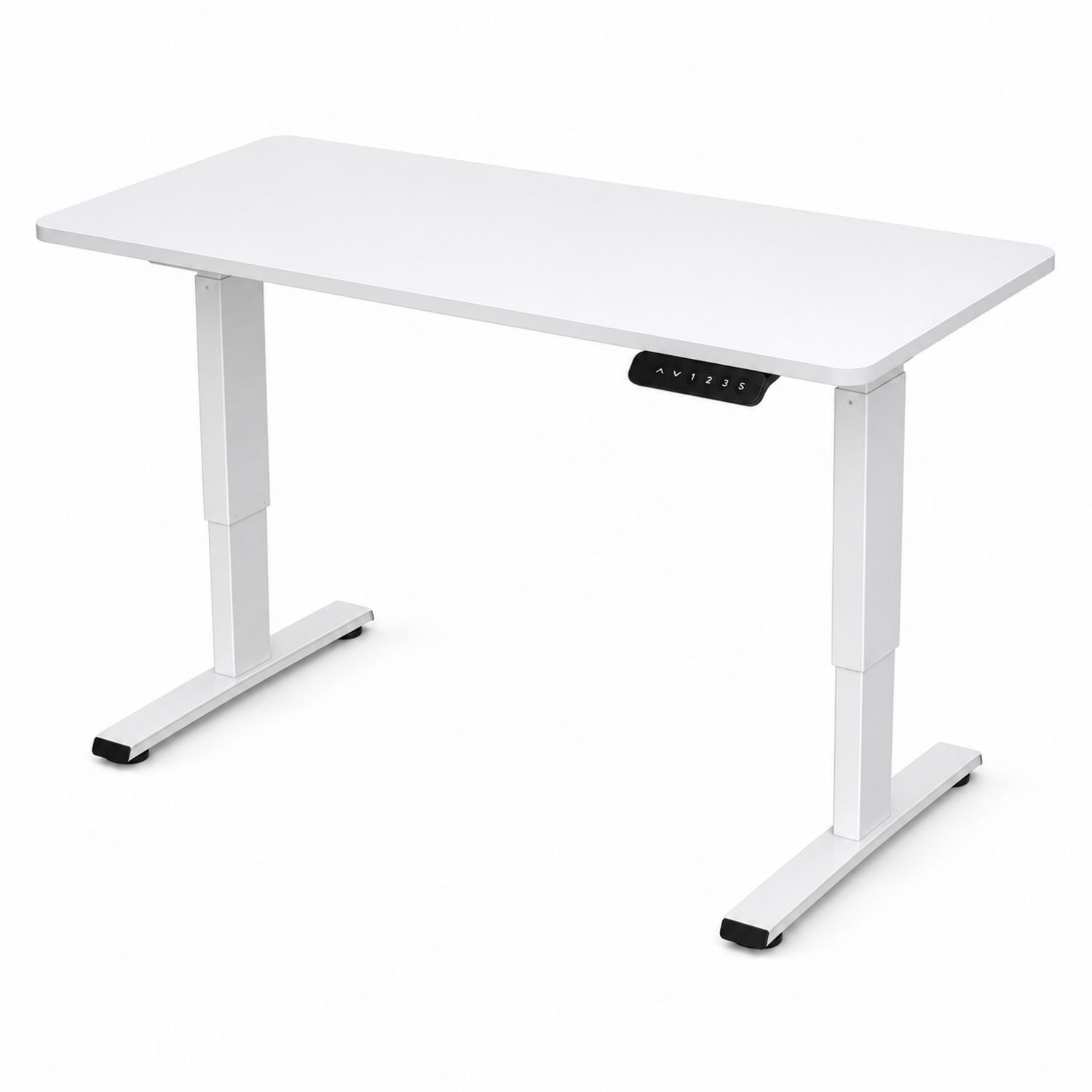 Bureau Électrique Réglable en Métal et MDF Blanc