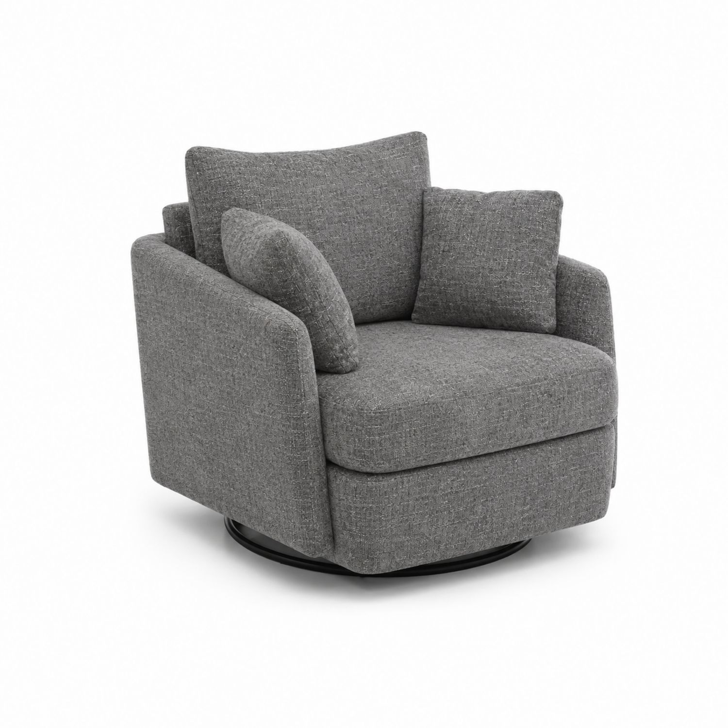 Fauteuil pivotant en tissu gris