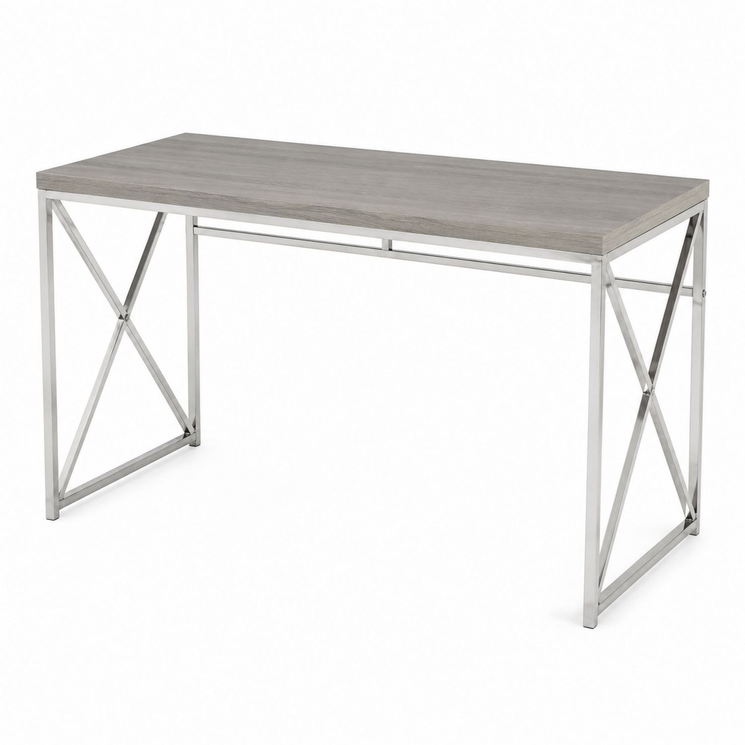 Bureau rectangulaire 120x60 cm en bois et métal Gris