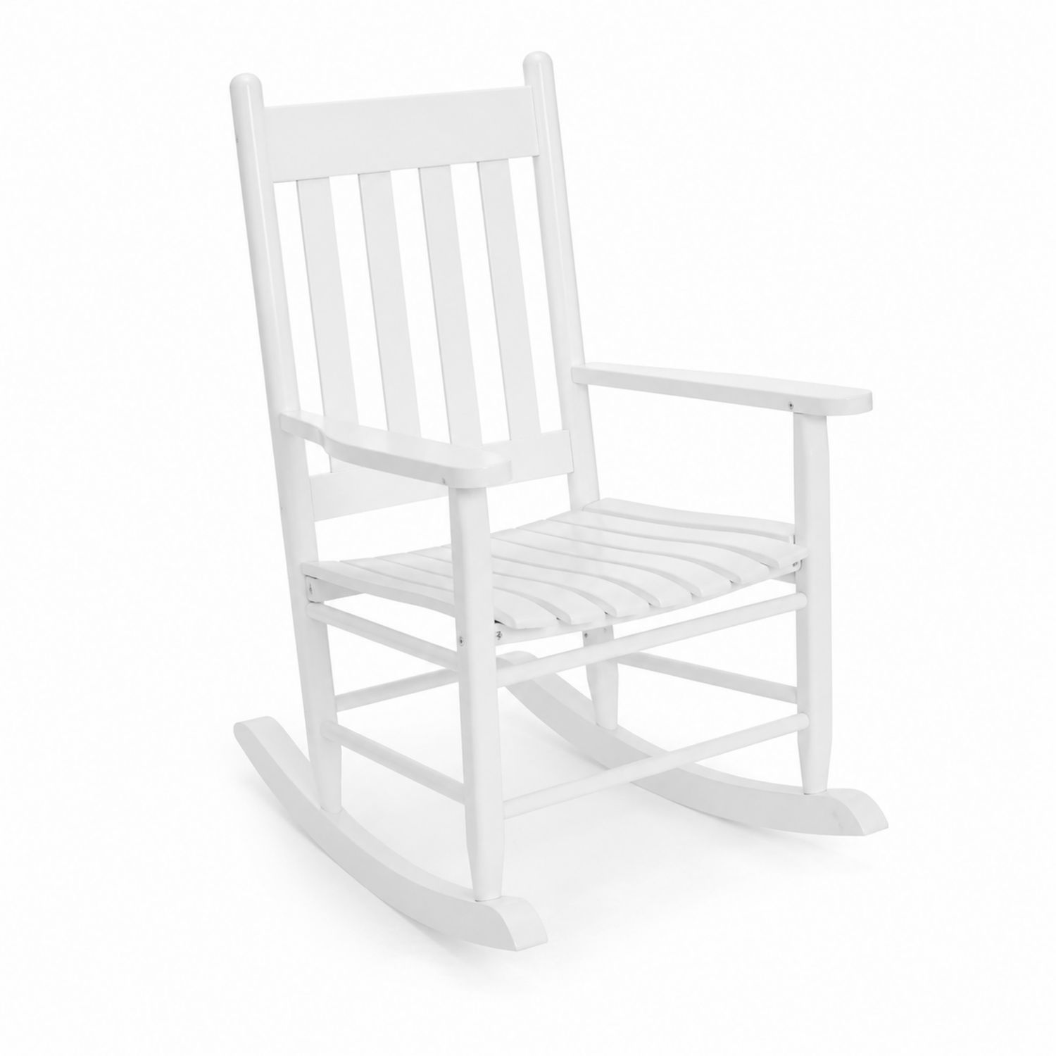 Chaise berçante en bois blanc