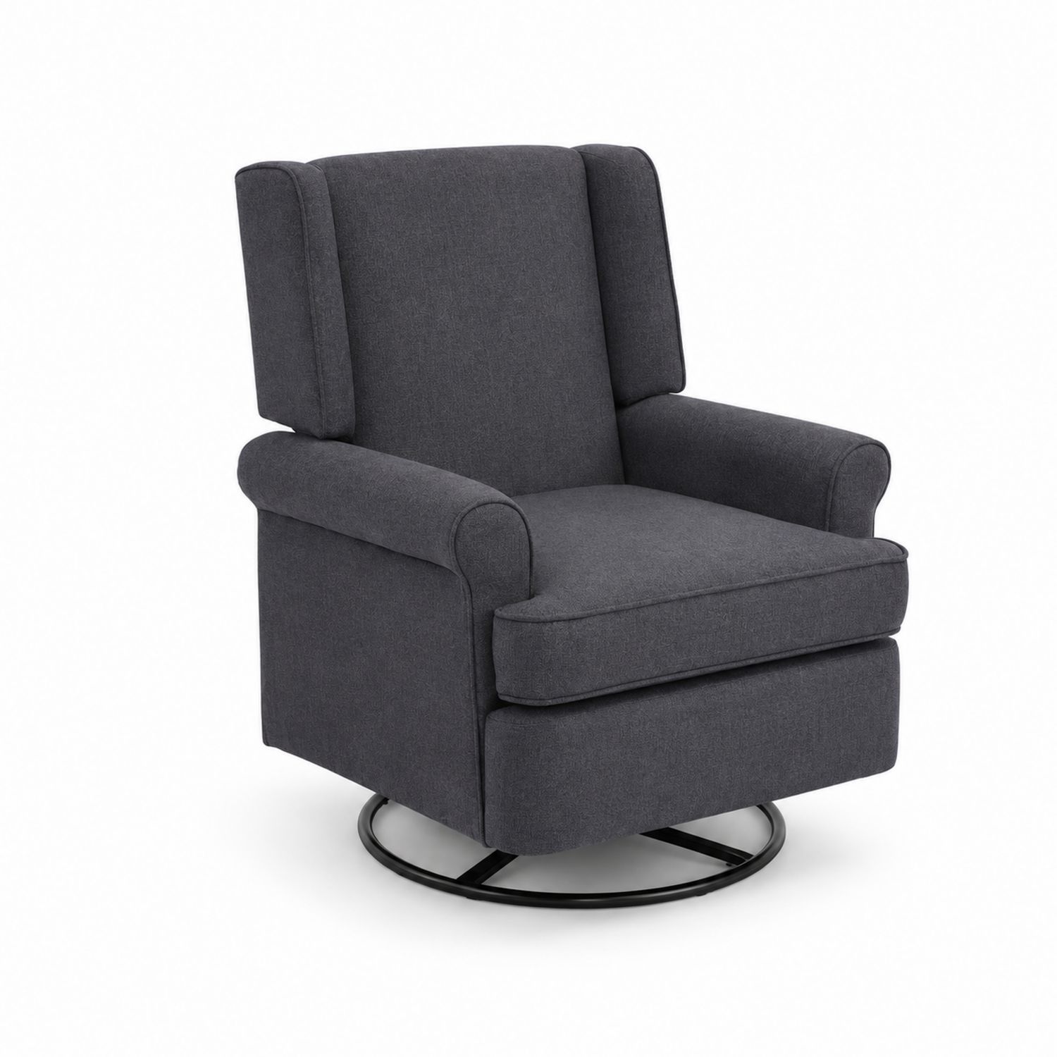 Fauteuil pivotant en tissu avec base en métal