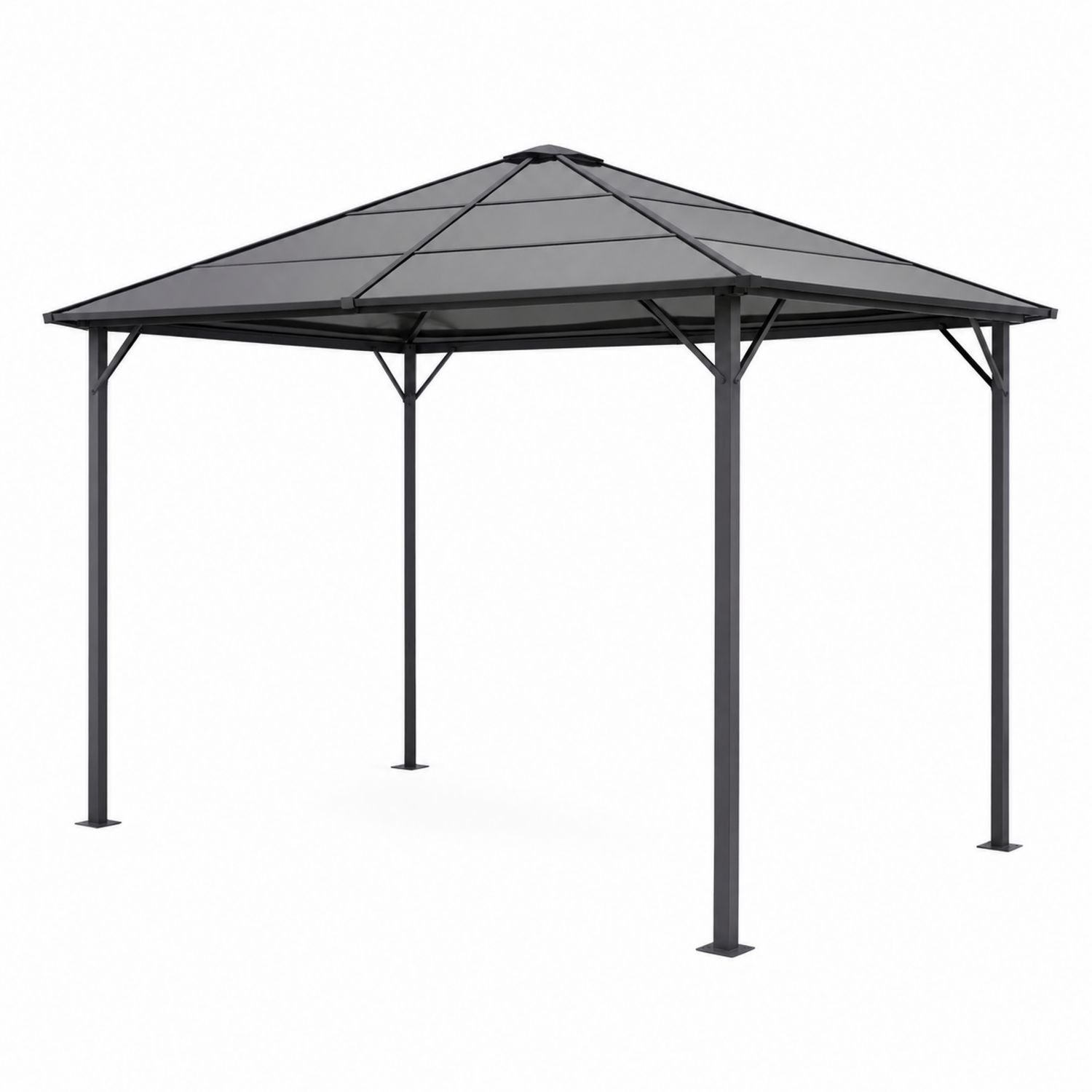 Tonnelle de jardin en aluminium et polycarbonate Noir 3x3m