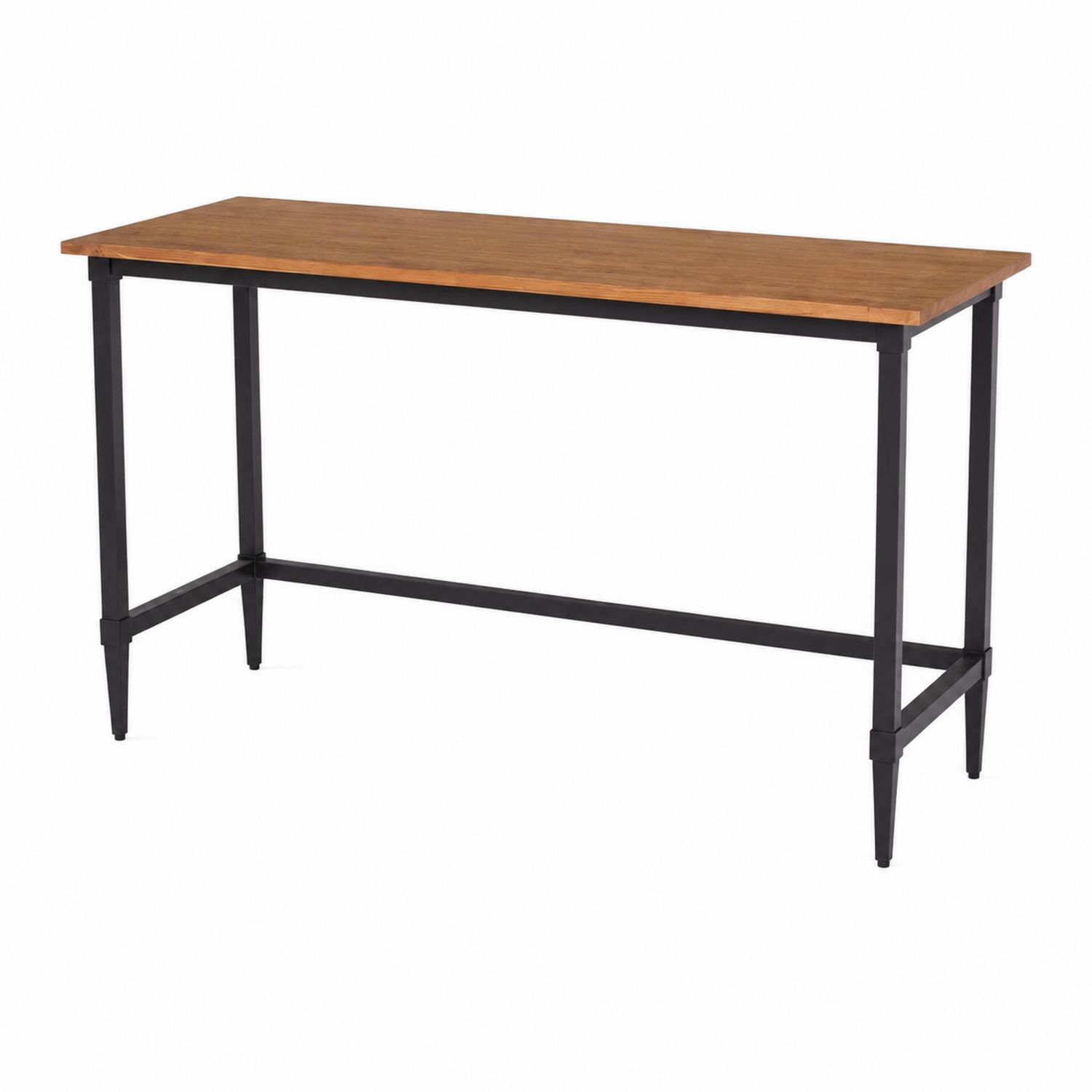 Bureau rectangulaire en bois et métal avec support en acier 120x60x75 cm Marron/Noir